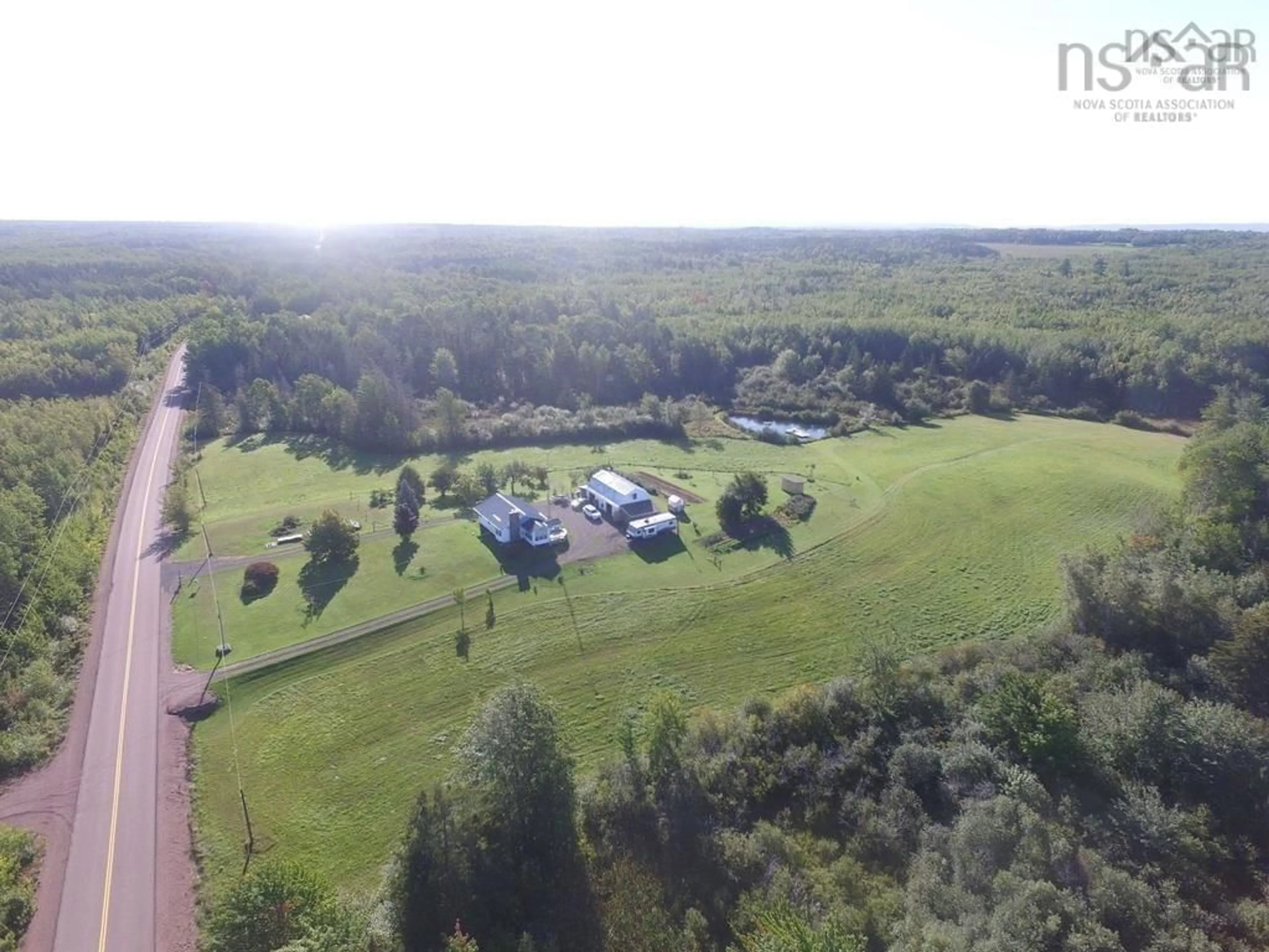 A pic from outside/outdoor area/front of a property/back of a property/a pic from drone, water/lake/river/ocean view for 1112 River John Rd, Hedgeville Nova Scotia B0K 1N0