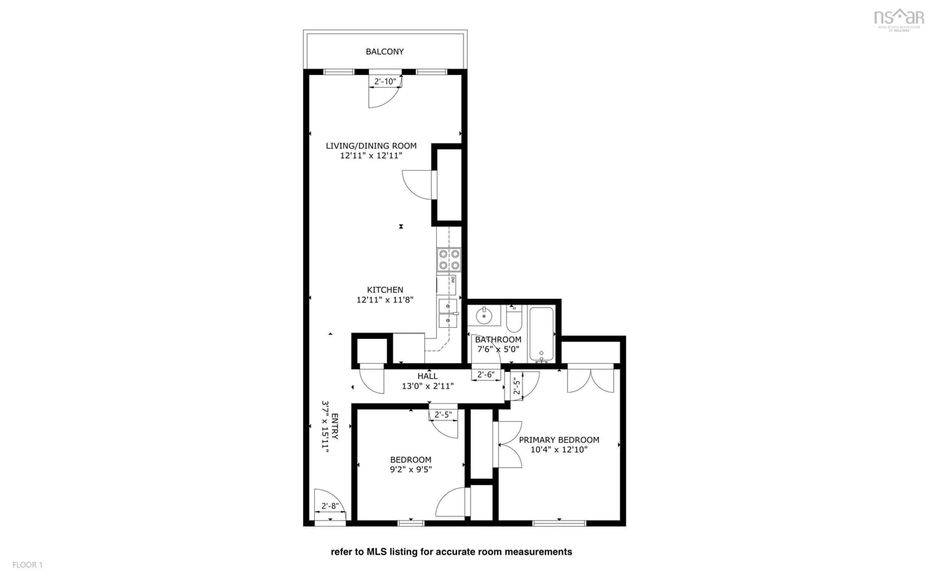 Floor plan for 52 Irishtown Rd #101, Dartmouth Nova Scotia B2Y 2W9