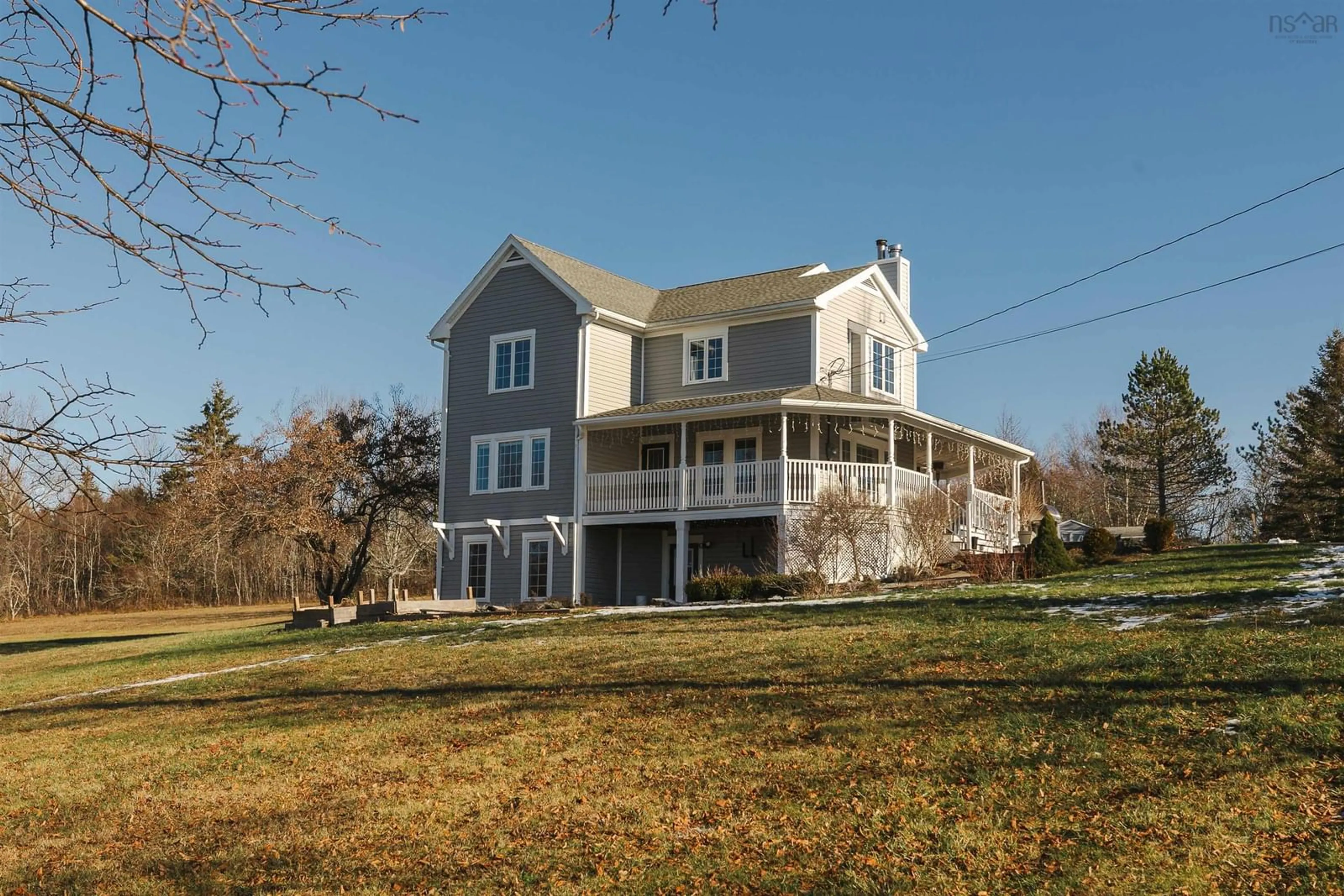 A pic from outside/outdoor area/front of a property/back of a property/a pic from drone, water/lake/river/ocean view for 247 Dill Rd, Currys Corner Nova Scotia B0N 2T0