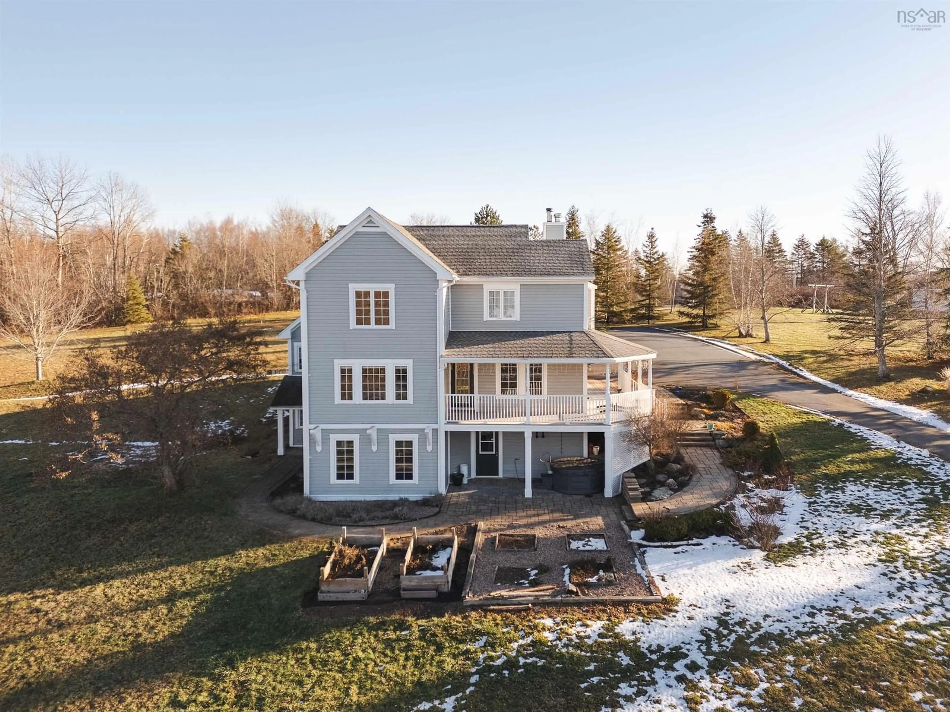 A pic from outside/outdoor area/front of a property/back of a property/a pic from drone, water/lake/river/ocean view for 247 Dill Rd, Currys Corner Nova Scotia B0N 2T0