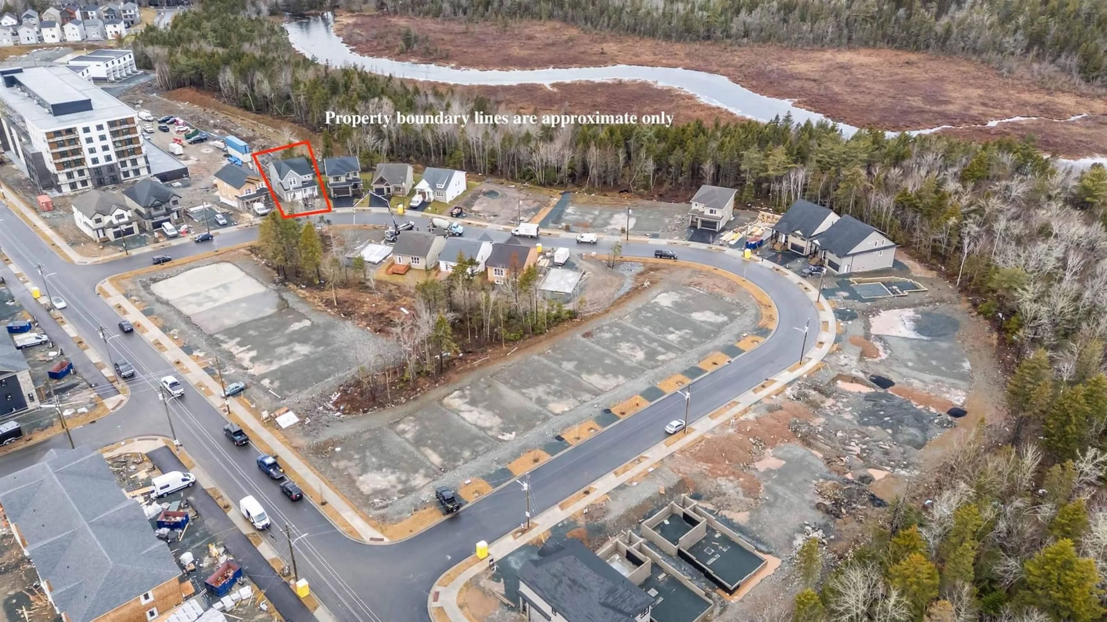 A pic from outside/outdoor area/front of a property/back of a property/a pic from drone, street for GW-5 32 Gardenia Way, Dartmouth Nova Scotia B2X 0C8