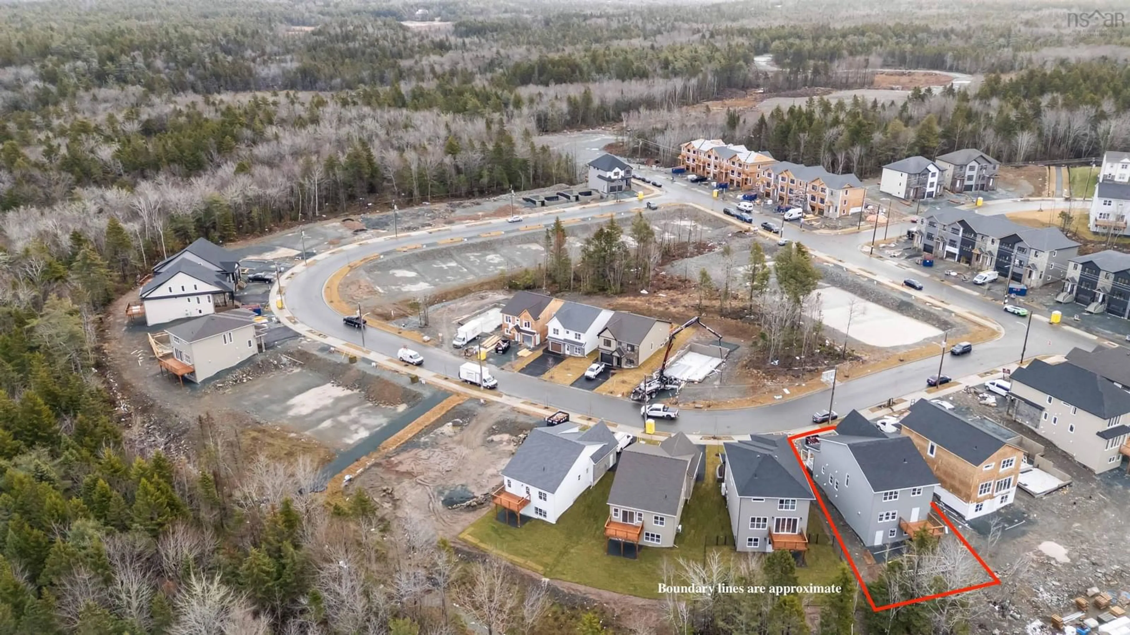 A pic from outside/outdoor area/front of a property/back of a property/a pic from drone, street for GW-5 32 Gardenia Way, Dartmouth Nova Scotia B2X 0C8