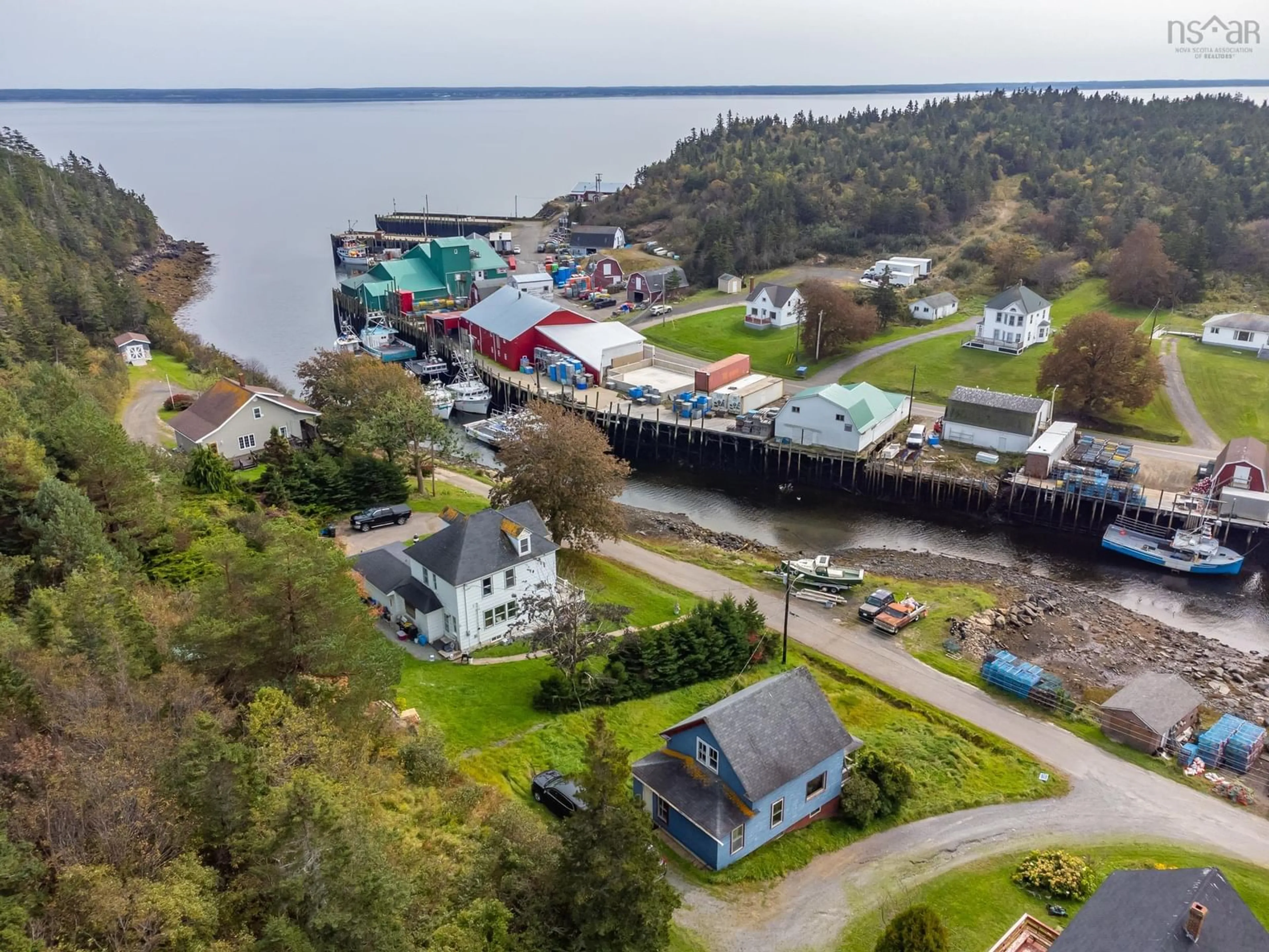 A pic from outside/outdoor area/front of a property/back of a property/a pic from drone, water/lake/river/ocean view for 27 Eastern Head, Little River Nova Scotia B0V 1C0