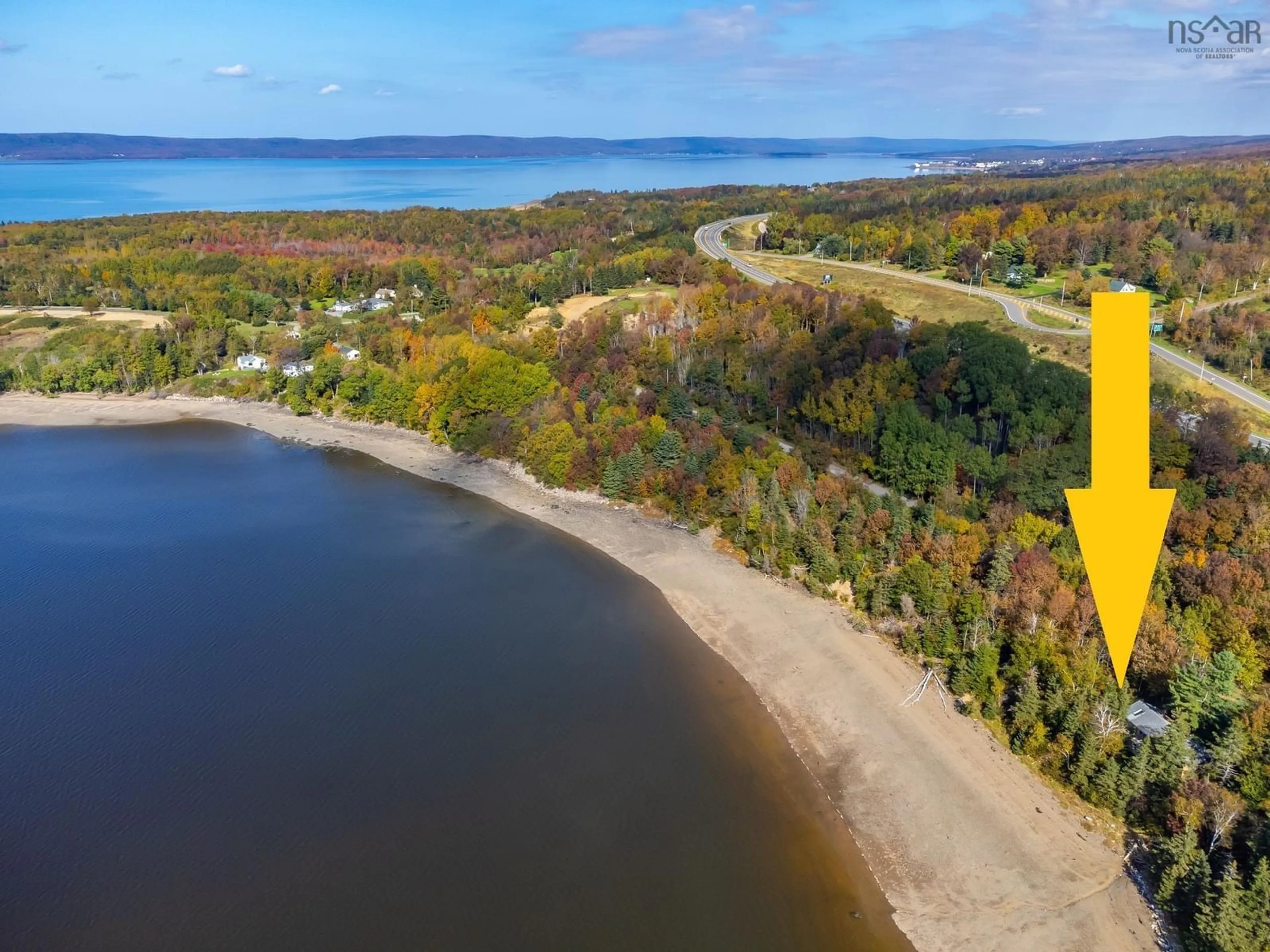 A pic from outside/outdoor area/front of a property/back of a property/a pic from drone, water/lake/river/ocean view for 222 Old Trunk 1, Deep Brook Nova Scotia B0S 1J0