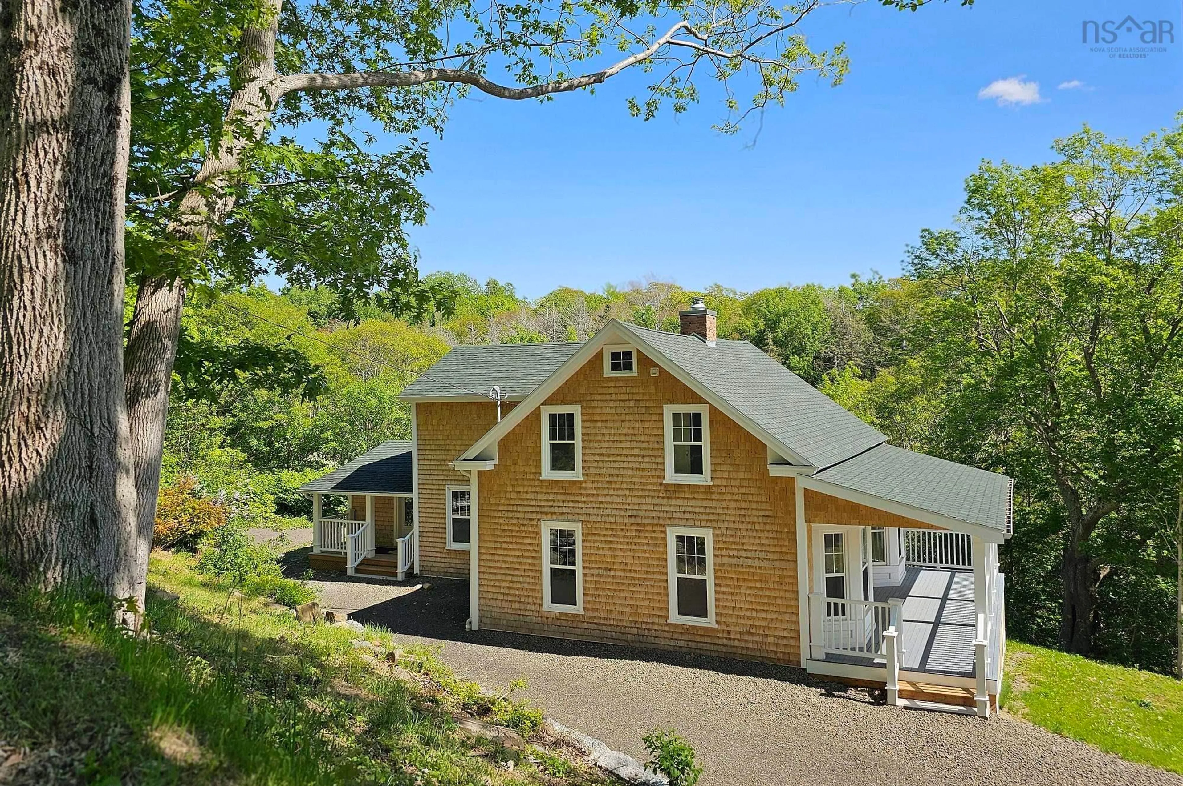 A pic from outside/outdoor area/front of a property/back of a property/a pic from drone, unknown for 1940 Clementsvale Rd, Bear River Nova Scotia B0S 1B0