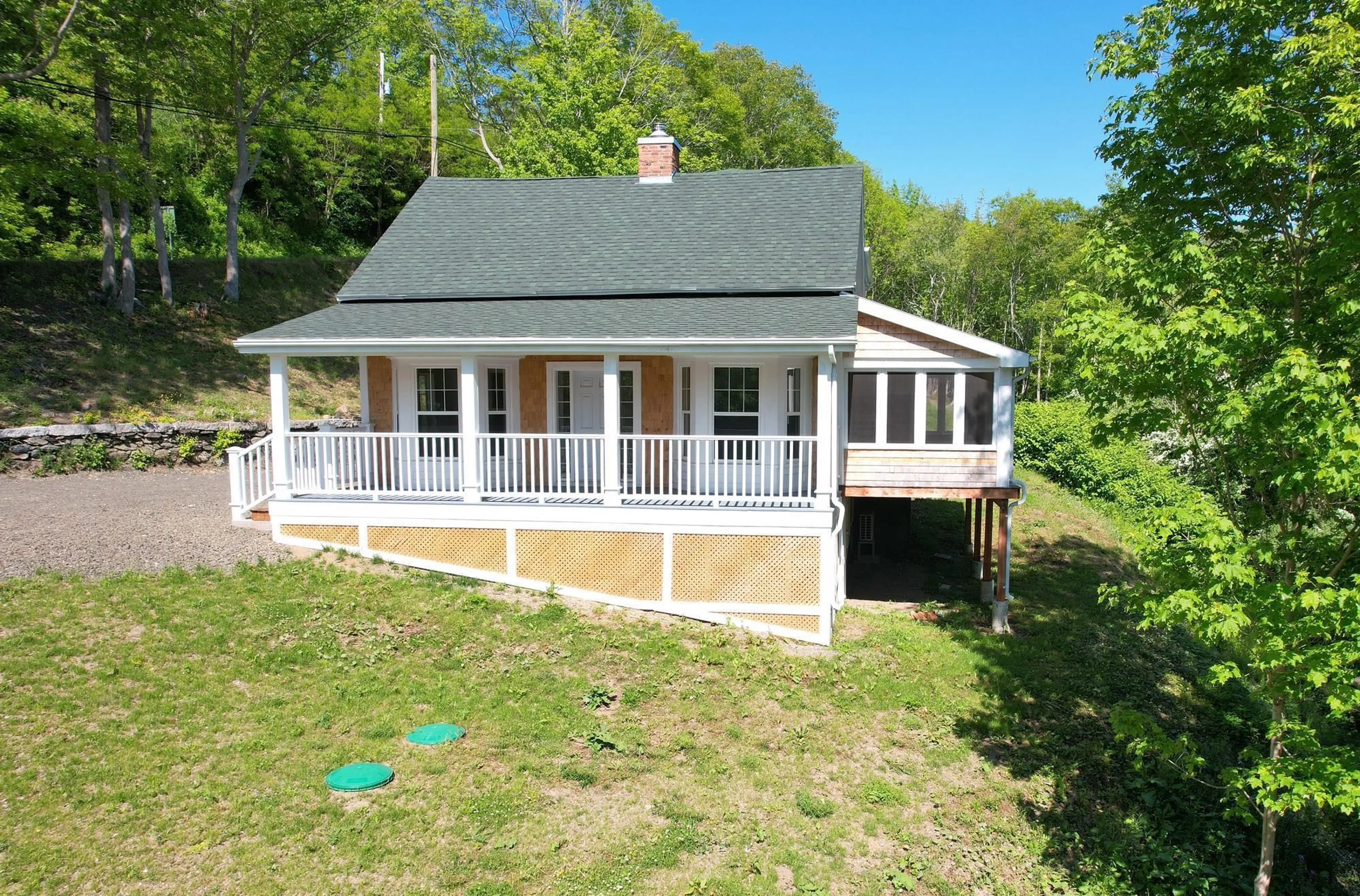 A pic from outside/outdoor area/front of a property/back of a property/a pic from drone, unknown for 1940 Clementsvale Rd, Bear River Nova Scotia B0S 1B0