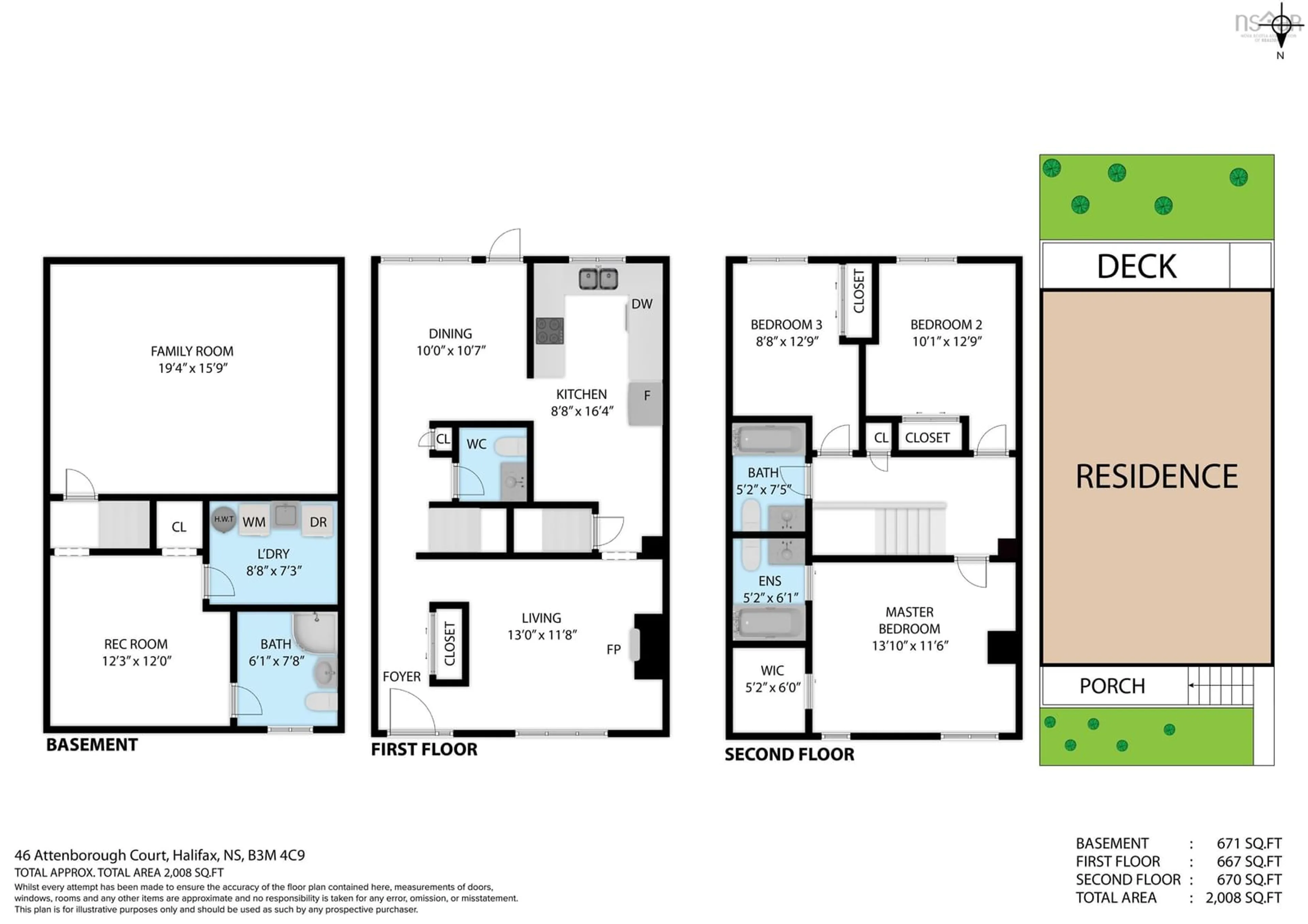 Floor plan for 46 Attenborough Crt, Halifax Nova Scotia B3M 4C9
