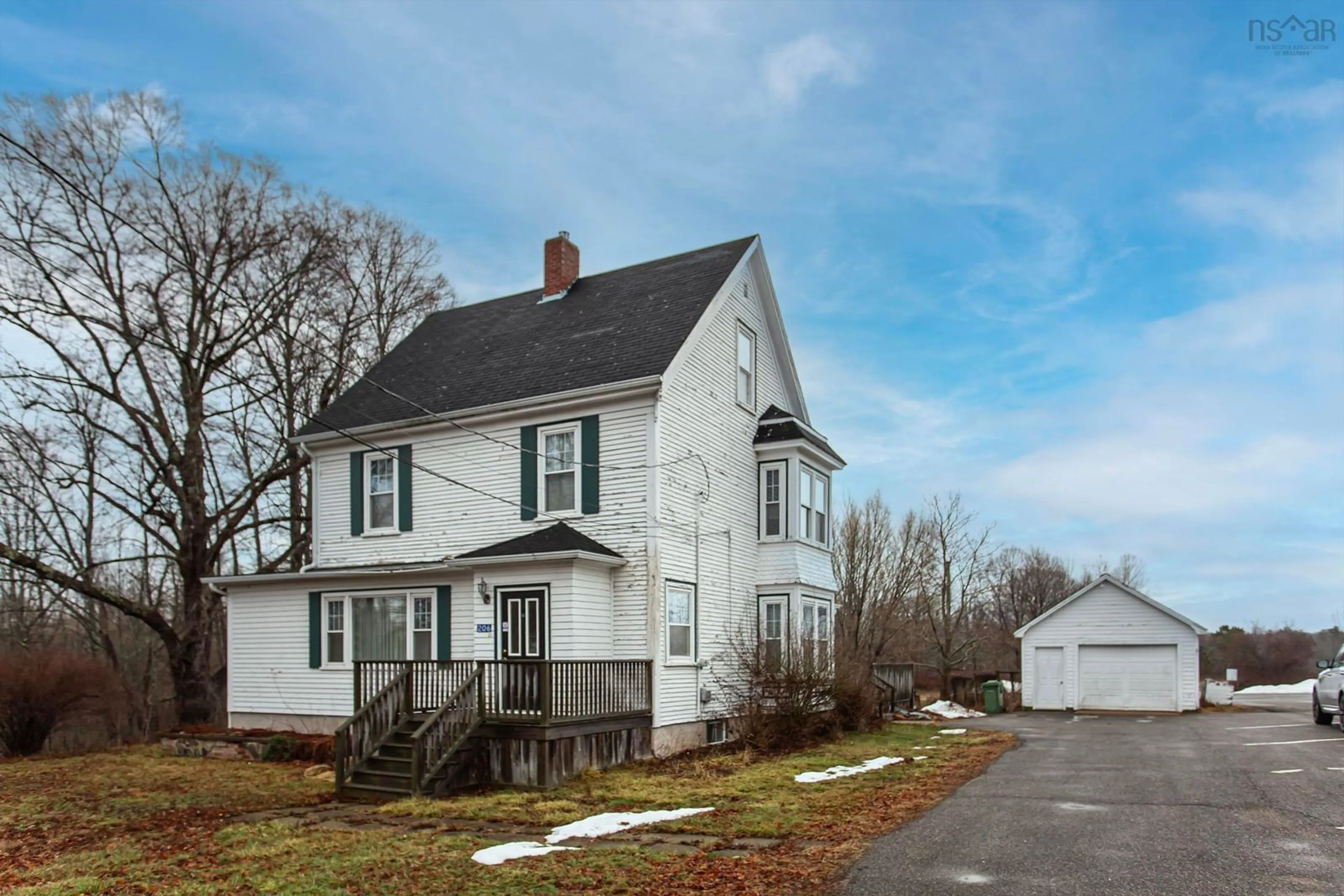 Home with vinyl exterior material, street for 206 Main St, Middleton Nova Scotia B0S 1P0