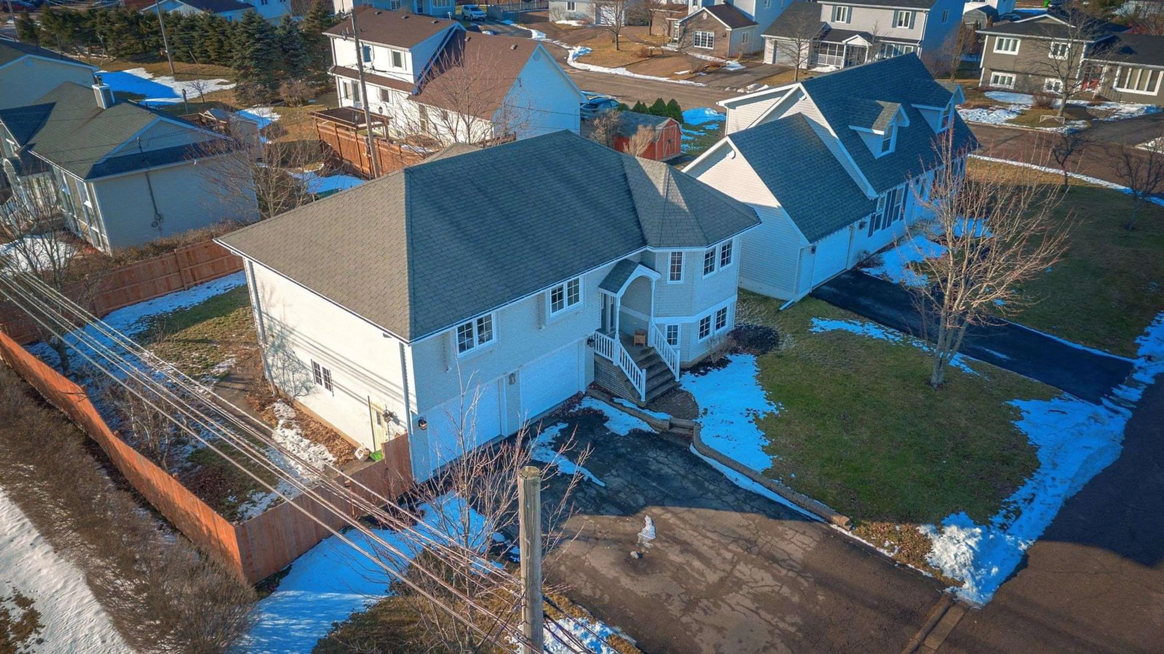 A pic from outside/outdoor area/front of a property/back of a property/a pic from drone, street for 1 Waye Crt, Port Hawkesbury Nova Scotia B9A 3B6