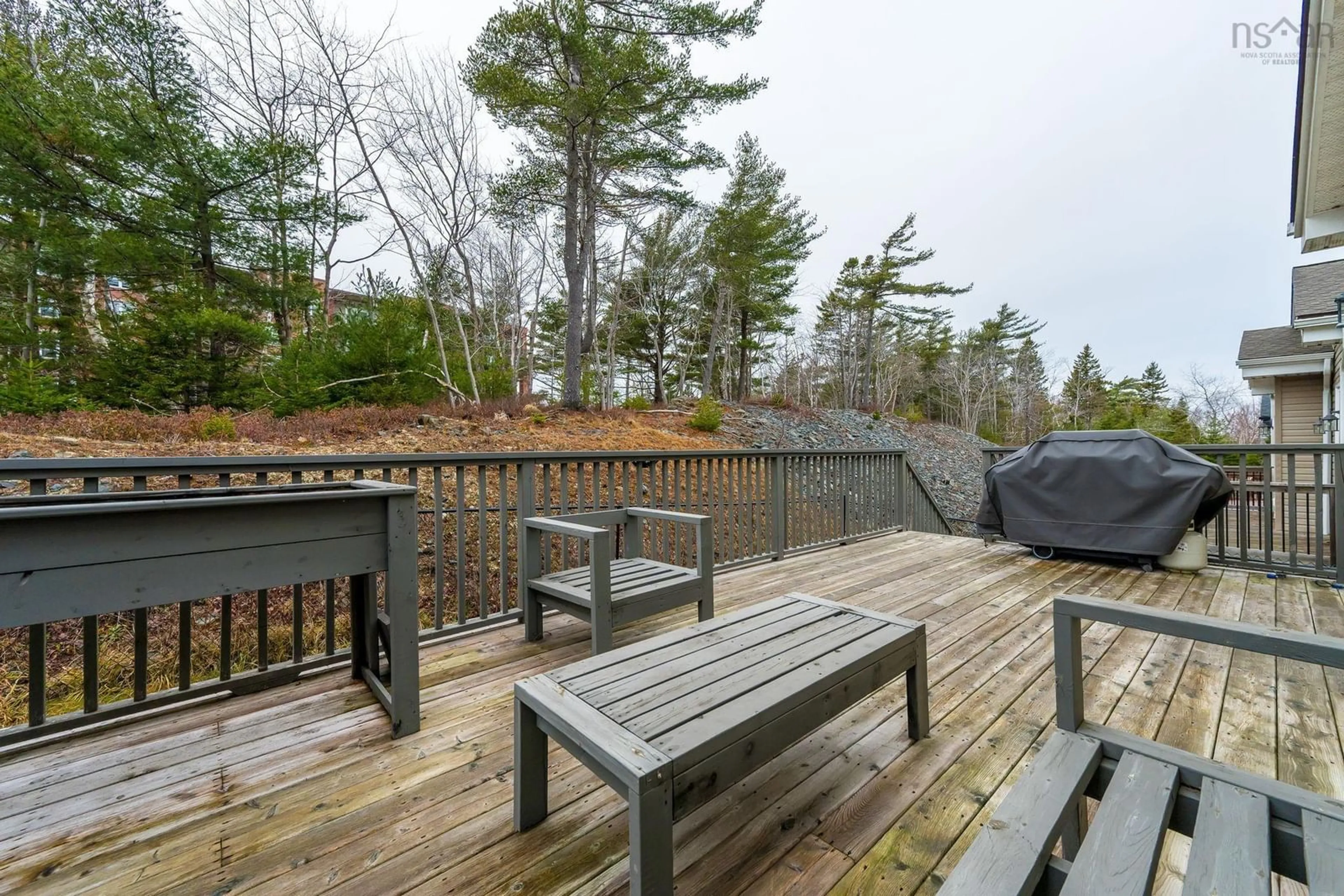 Patio, forest/trees view for 100 Armenia Dr, Bedford Nova Scotia B4A 0H6