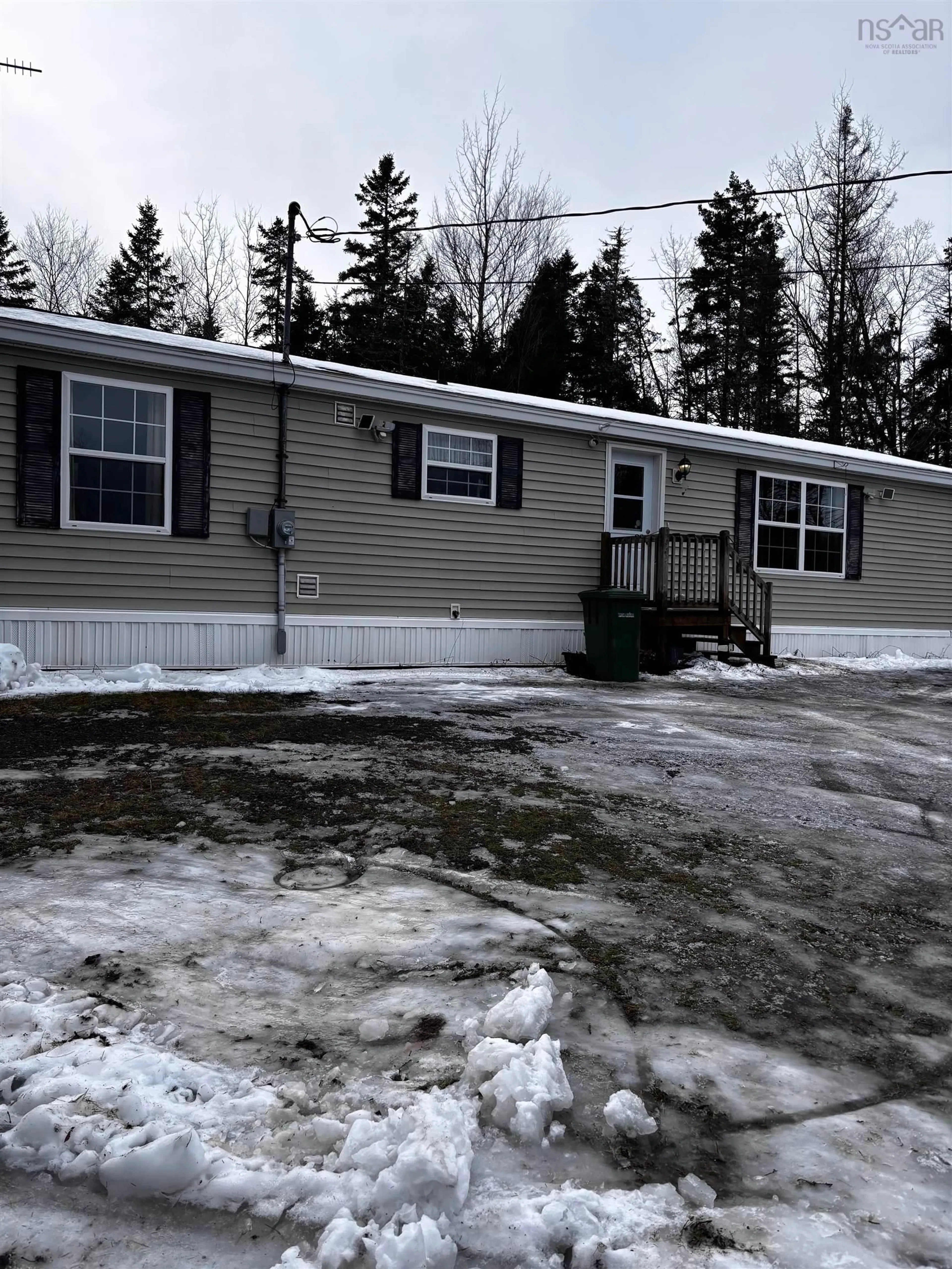 Home with vinyl exterior material, street for 59 Gray Rd, Fox Brook Nova Scotia B0K 2A0