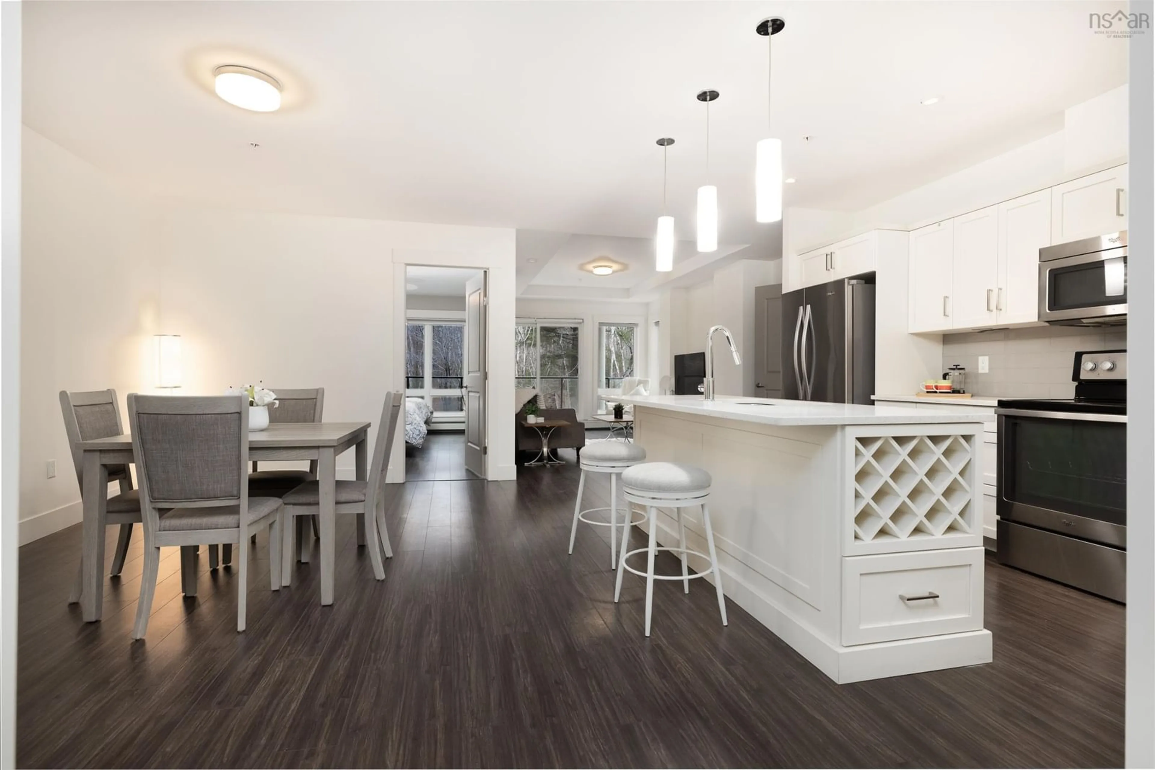 Open concept kitchen, wood/laminate floor for 267 Gary Martin Dr #302, Bedford Nova Scotia B4B 0P5