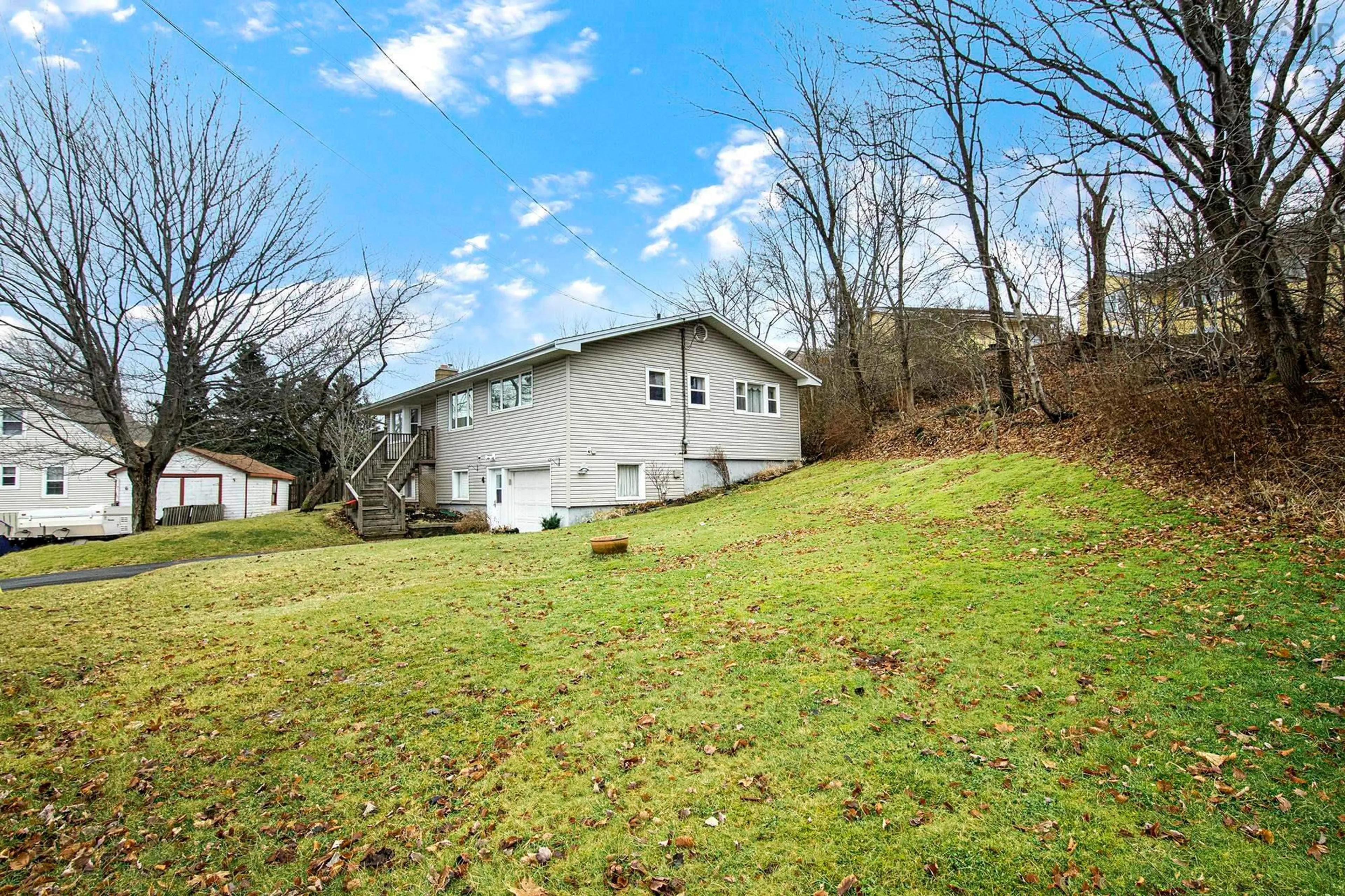 A pic from outside/outdoor area/front of a property/back of a property/a pic from drone, unknown for 4 Harris Rd, Dartmouth Nova Scotia B2Y 3J3