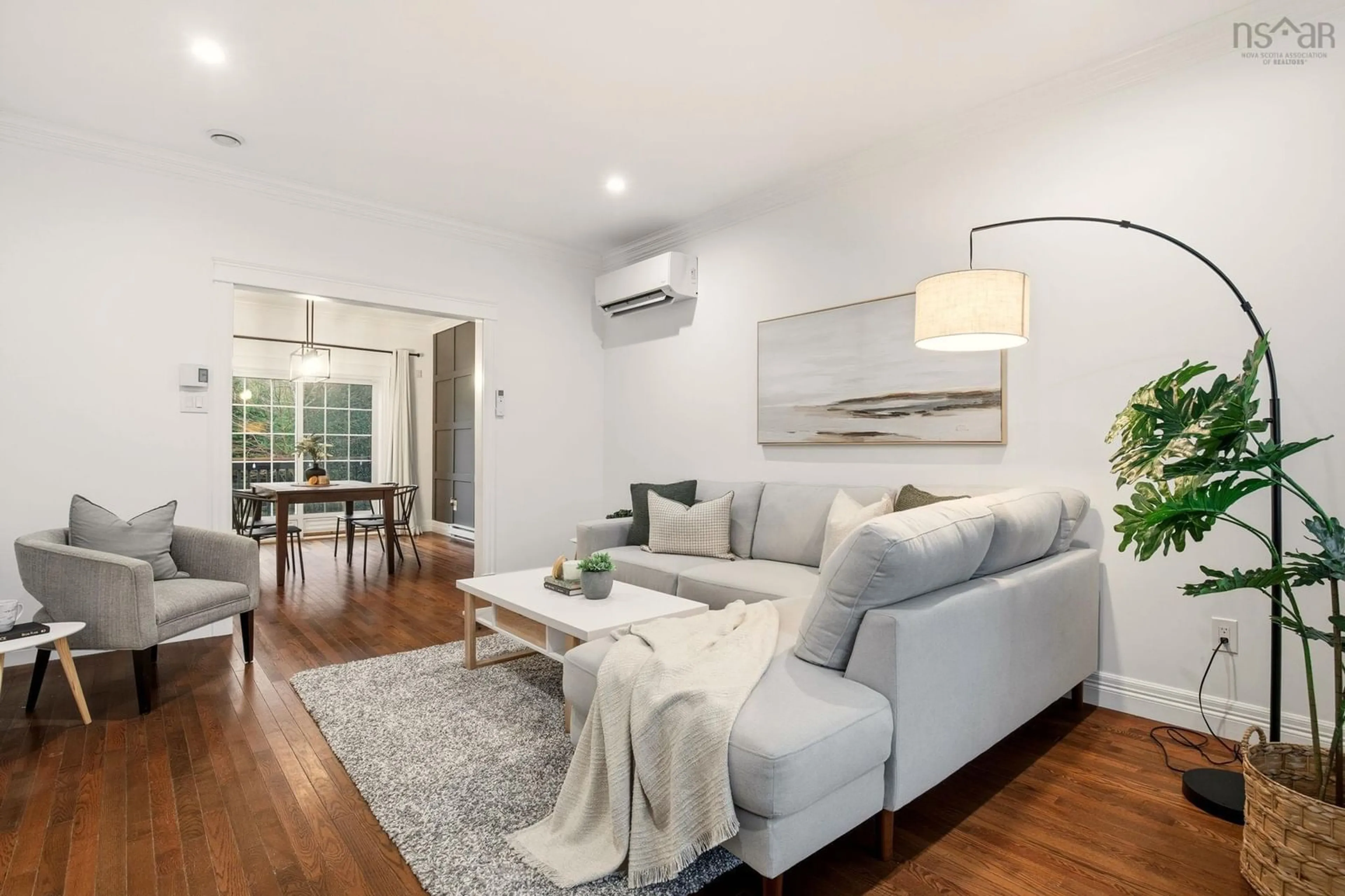 Living room with furniture, wood/laminate floor for 883 Mineville Rd, Mineville Nova Scotia B2Z 1K1