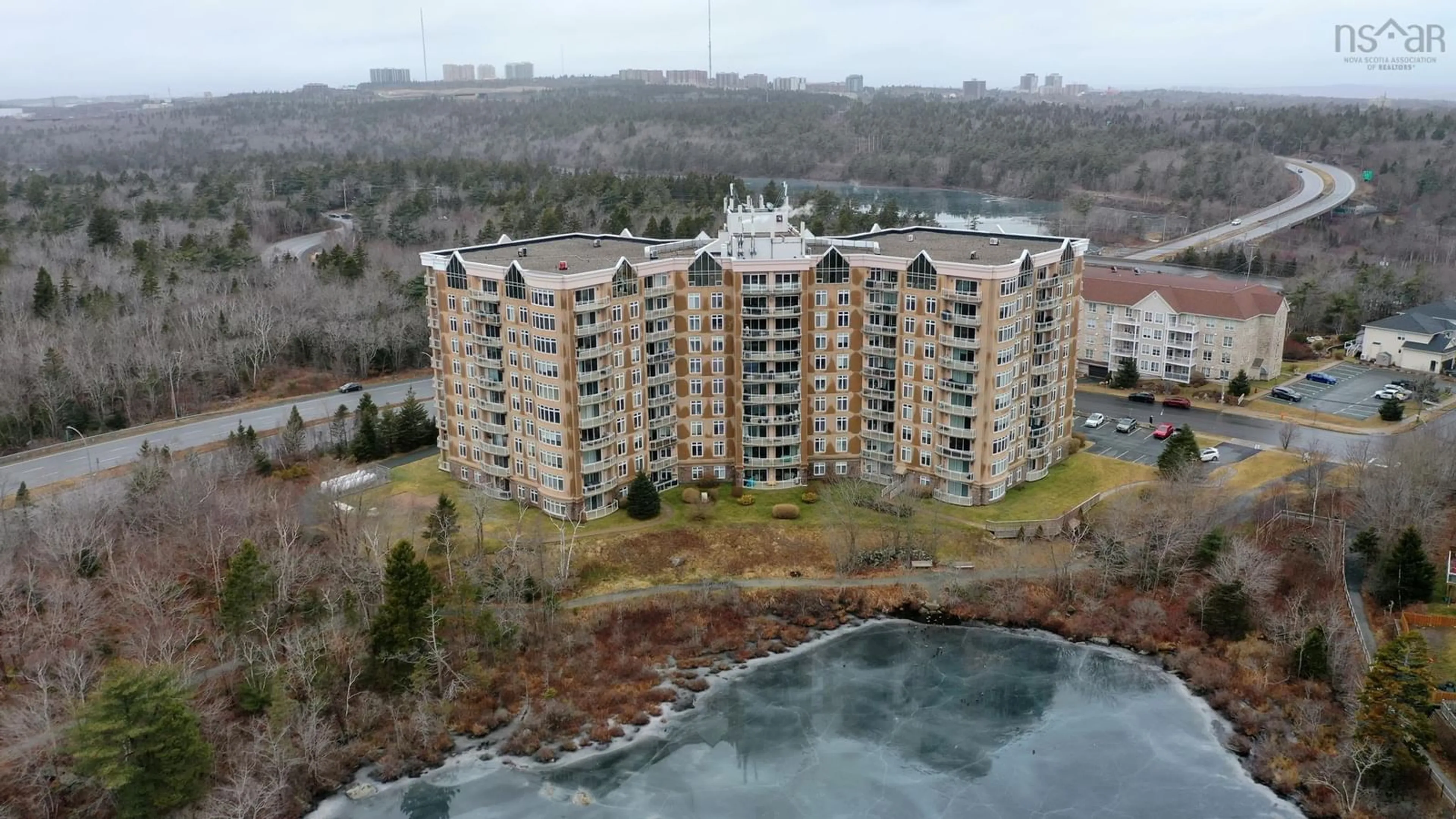 A pic from outside/outdoor area/front of a property/back of a property/a pic from drone, water/lake/river/ocean view for 202 Walter Havill Dr #607, Halifax Nova Scotia B3N 3M4