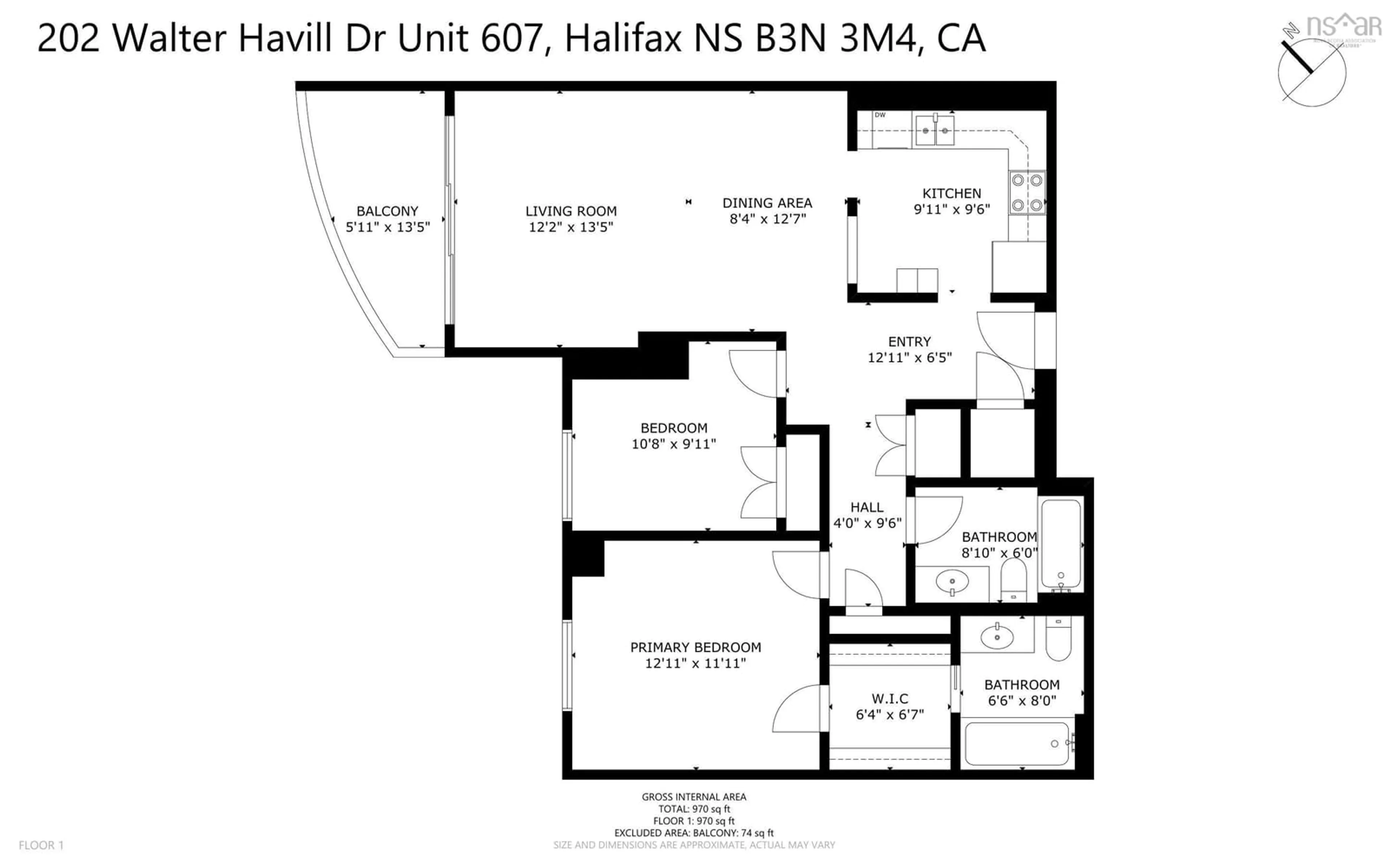 Floor plan for 202 Walter Havill Dr #607, Halifax Nova Scotia B3N 3M4