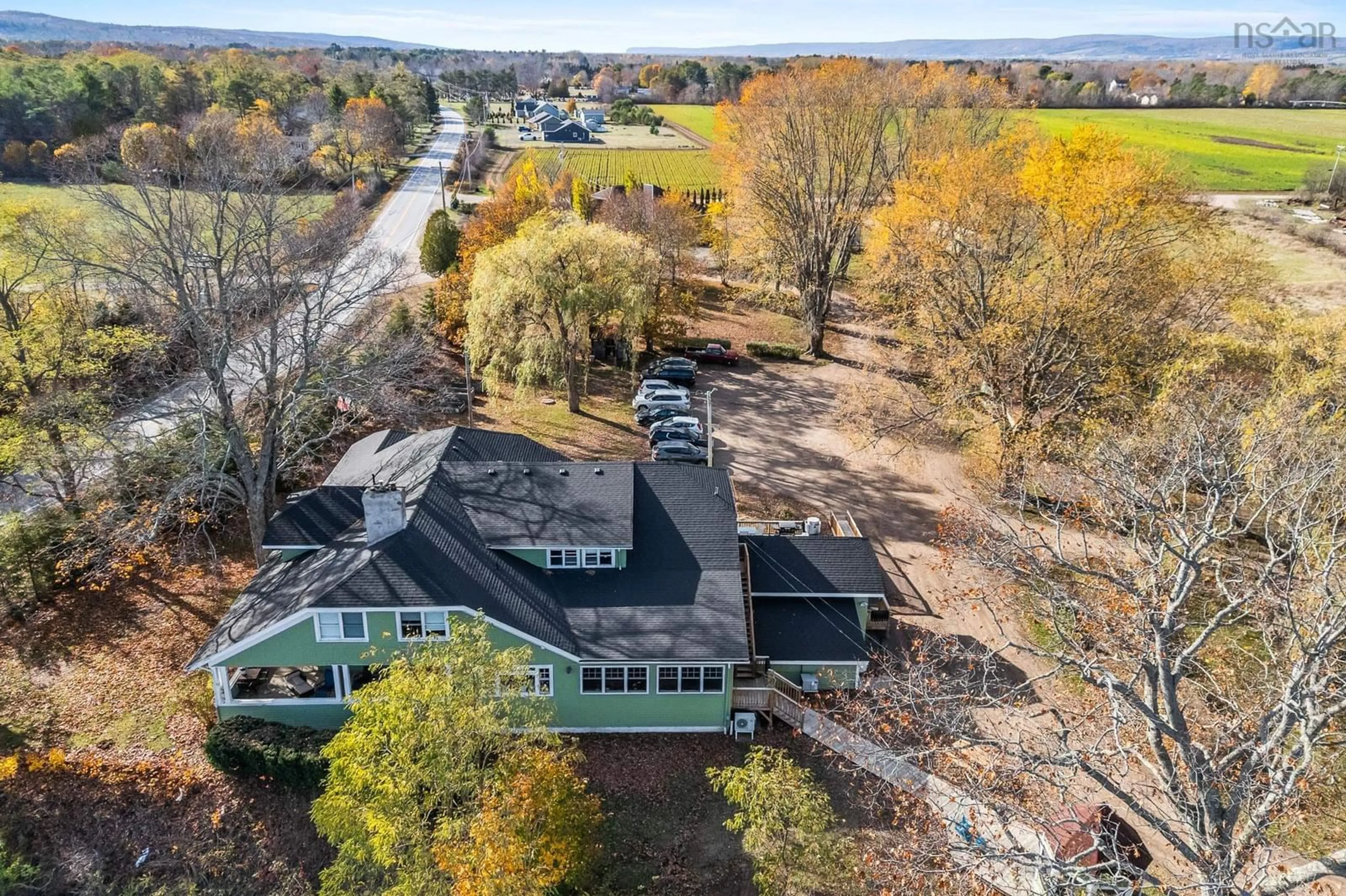 A pic from outside/outdoor area/front of a property/back of a property/a pic from drone, water/lake/river/ocean view for 8979 Highway 201, Nictaux Nova Scotia B0S 1P0