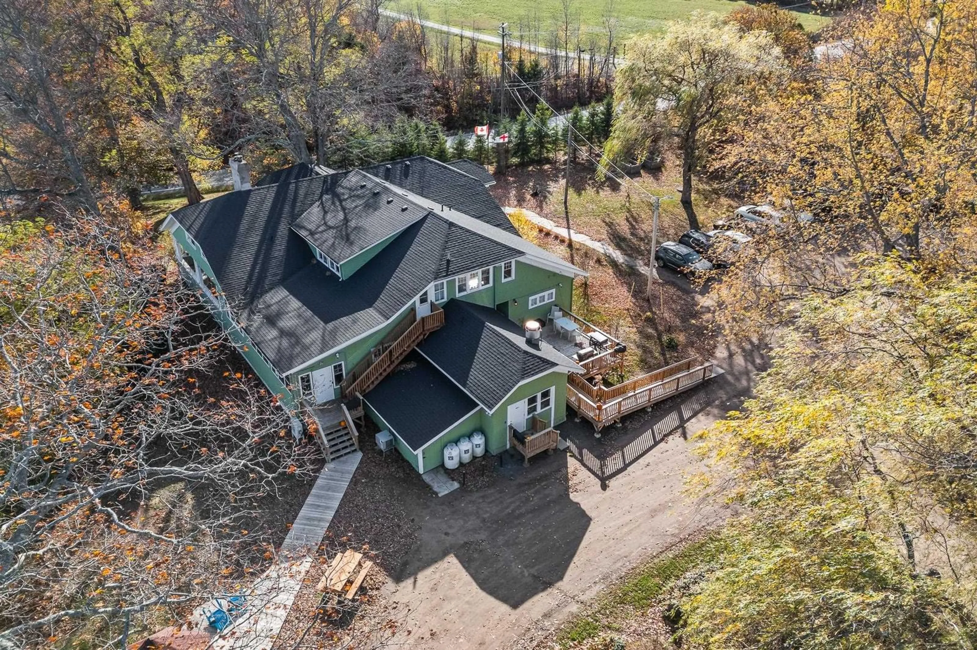 A pic from outside/outdoor area/front of a property/back of a property/a pic from drone, mountain view for 8979 Highway 201, Nictaux Nova Scotia B0S 1P0