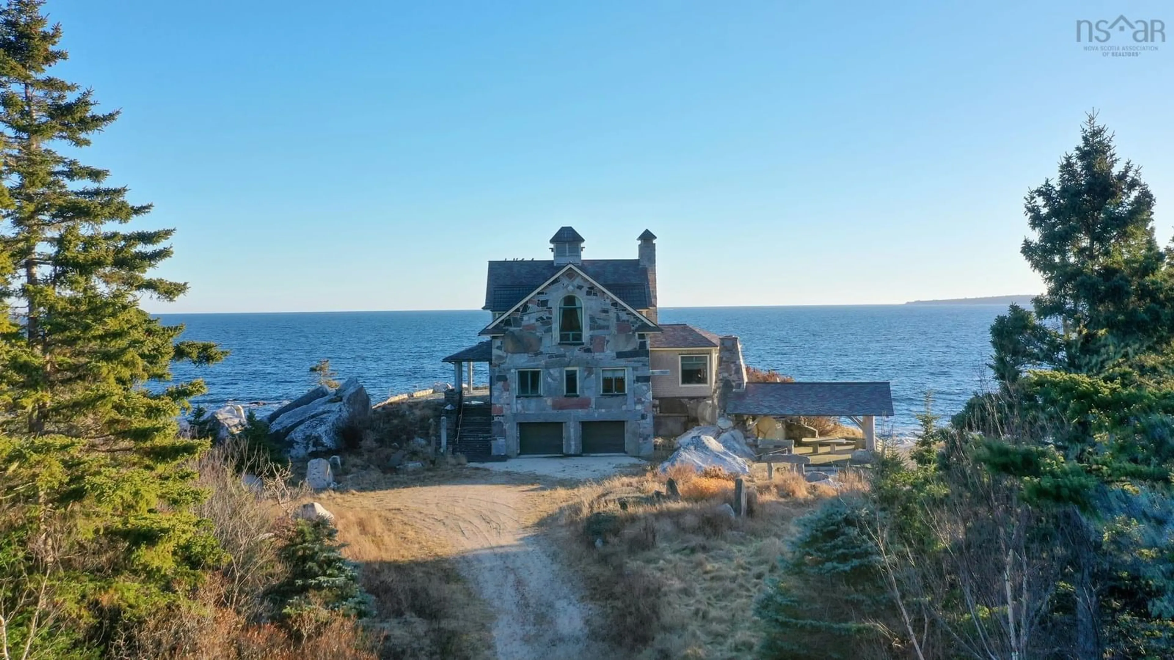 A pic from outside/outdoor area/front of a property/back of a property/a pic from drone, water/lake/river/ocean view for 120 Everetts Way, Hunts Point Nova Scotia B0T 1G0