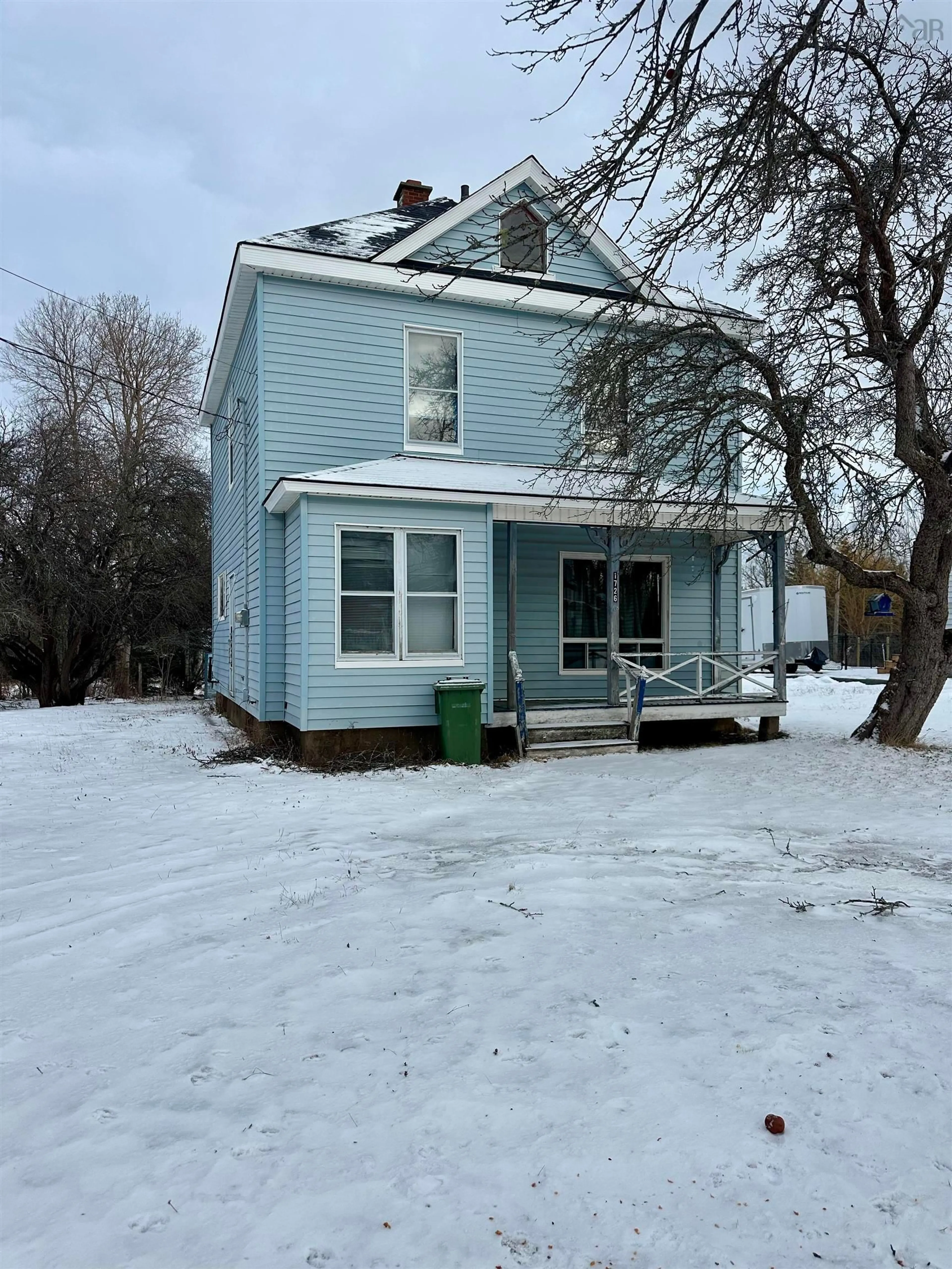 Home with vinyl exterior material, street for 1726 Acadia Ave, Westville Nova Scotia B0K 2A0