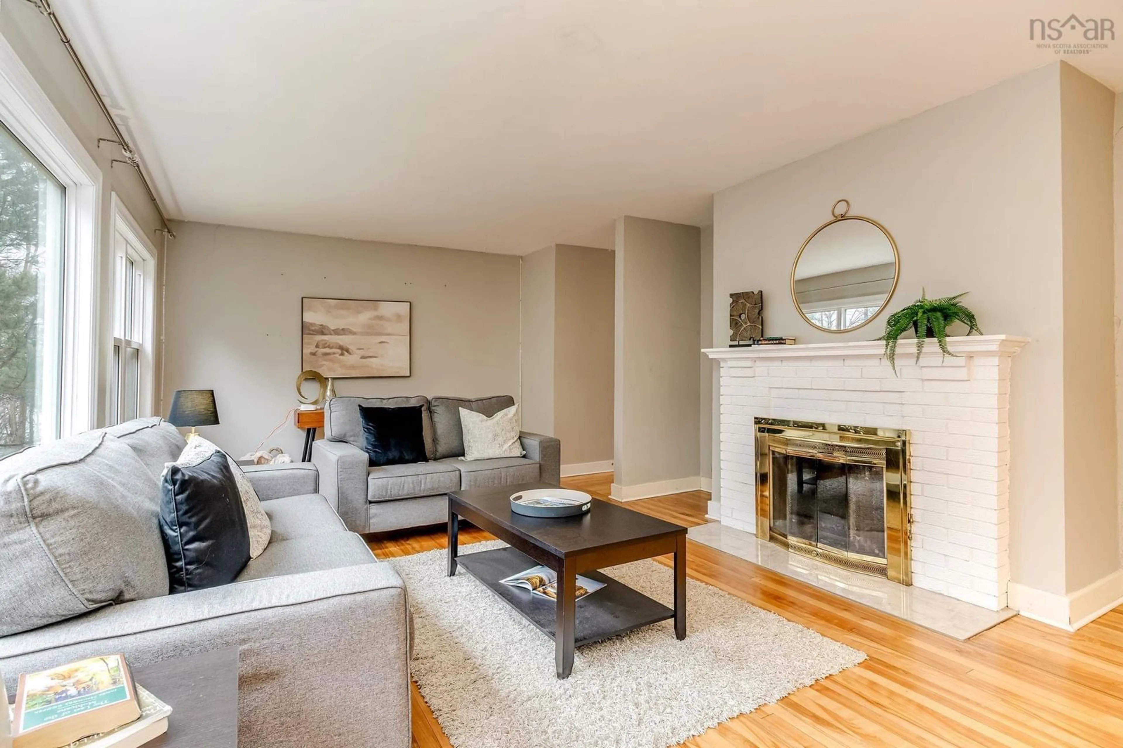 Living room with furniture, wood/laminate floor for 37 Sherbrooke Dr, Halifax Nova Scotia B3M 1P5
