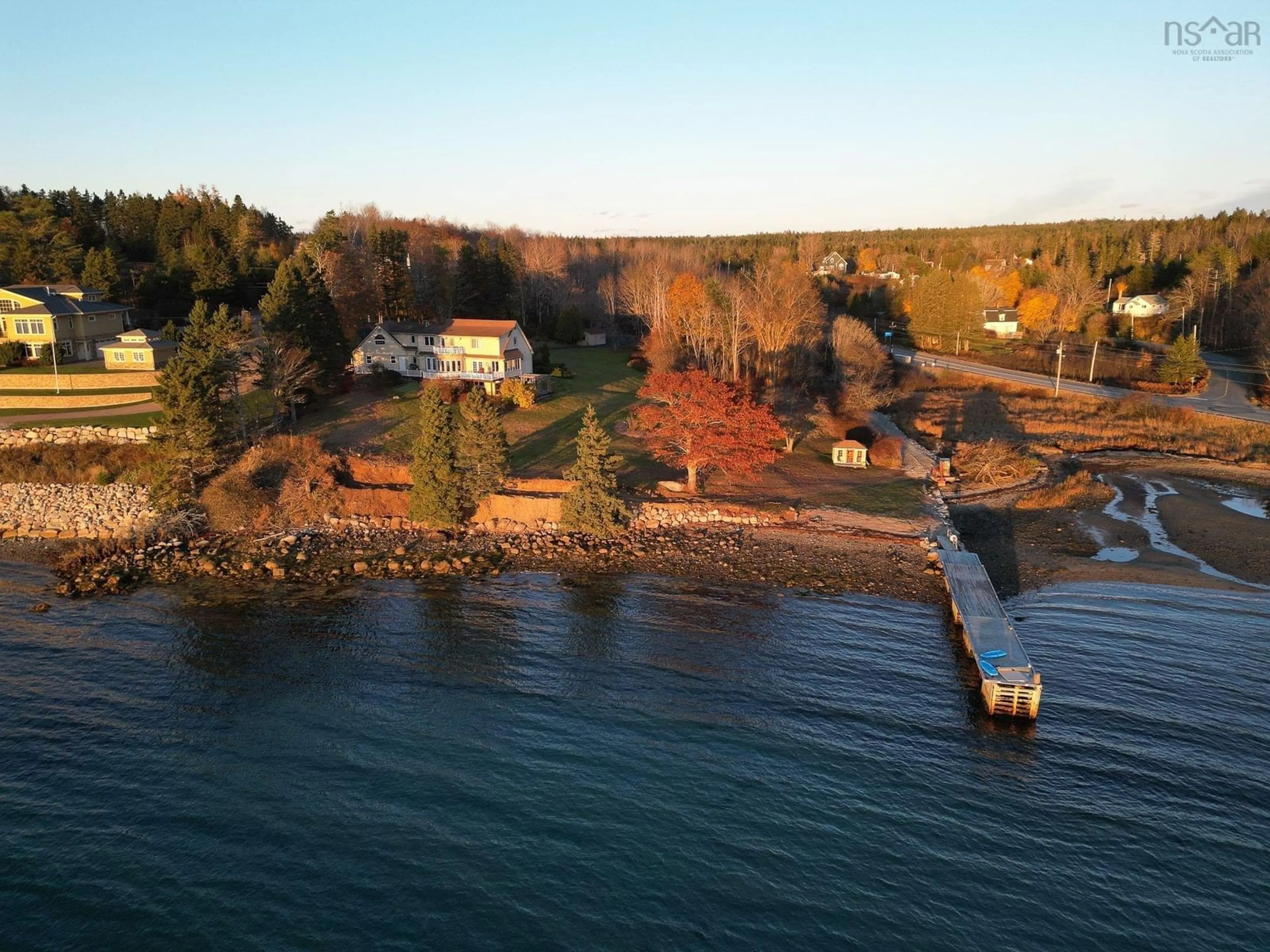 A pic from outside/outdoor area/front of a property/back of a property/a pic from drone, water/lake/river/ocean view for 2 Crouchers Point Rd, French Village Nova Scotia B3Z 2W4