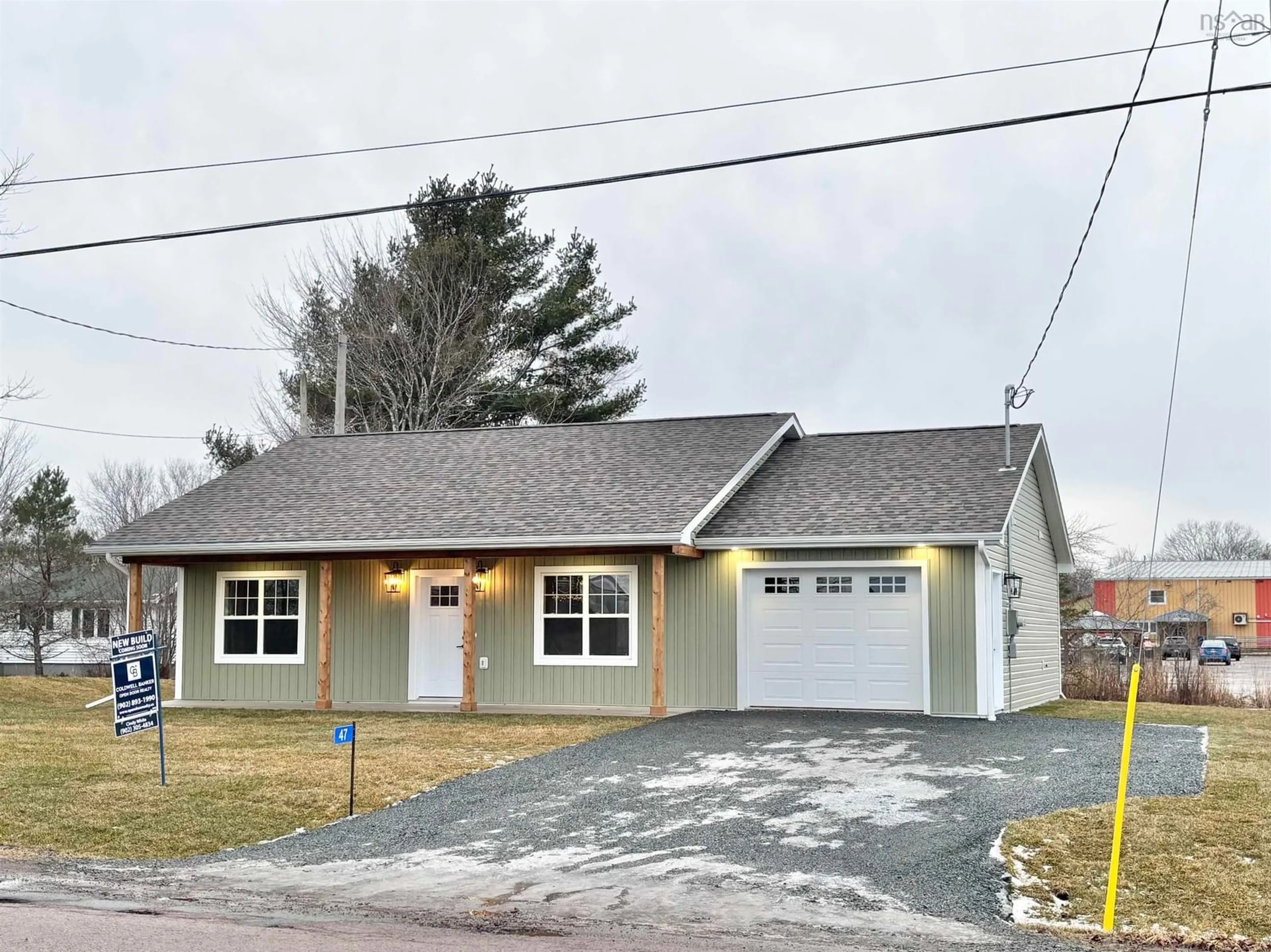 Home with vinyl exterior material, street for 47 Carter Rd, Brookfield Nova Scotia B0N 1C0