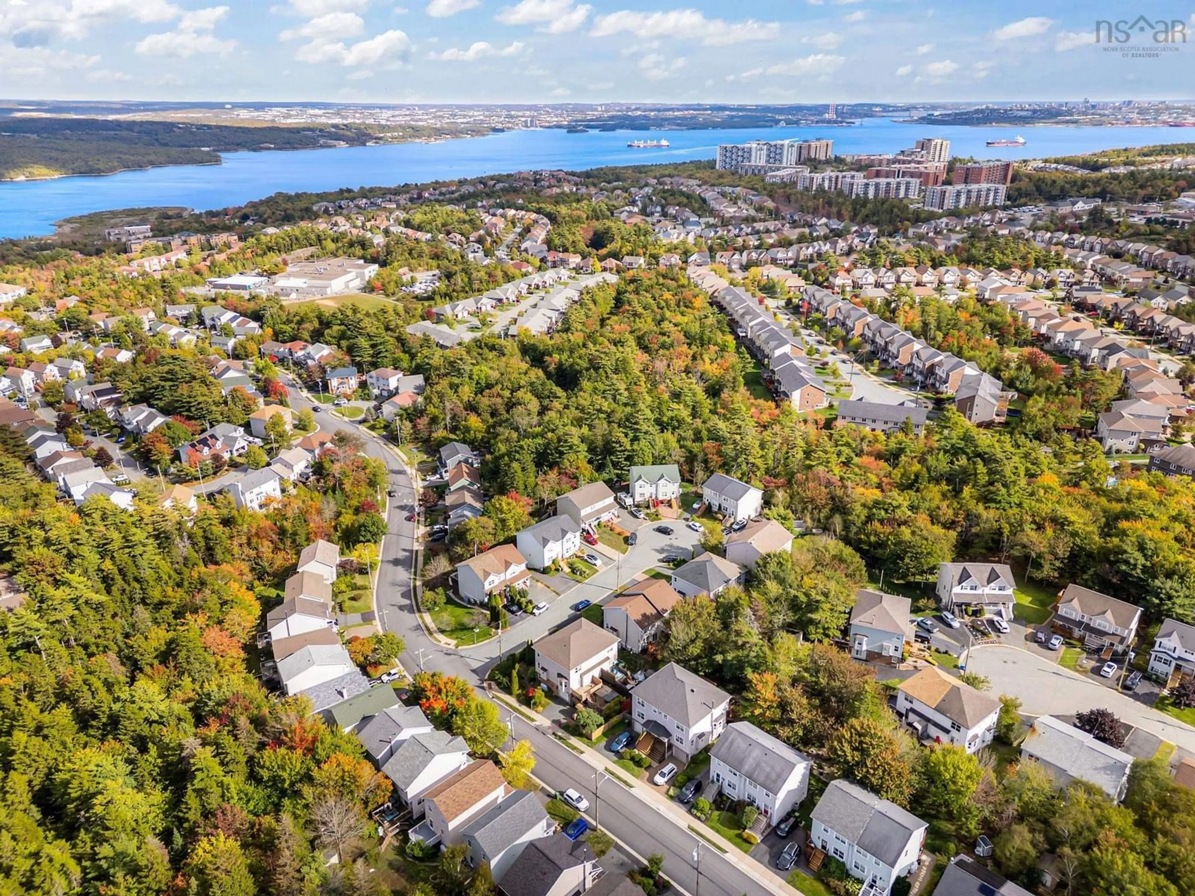 A pic from outside/outdoor area/front of a property/back of a property/a pic from drone, water/lake/river/ocean view for 15 Peverill Crt, Bedford Nova Scotia B4A 4G4