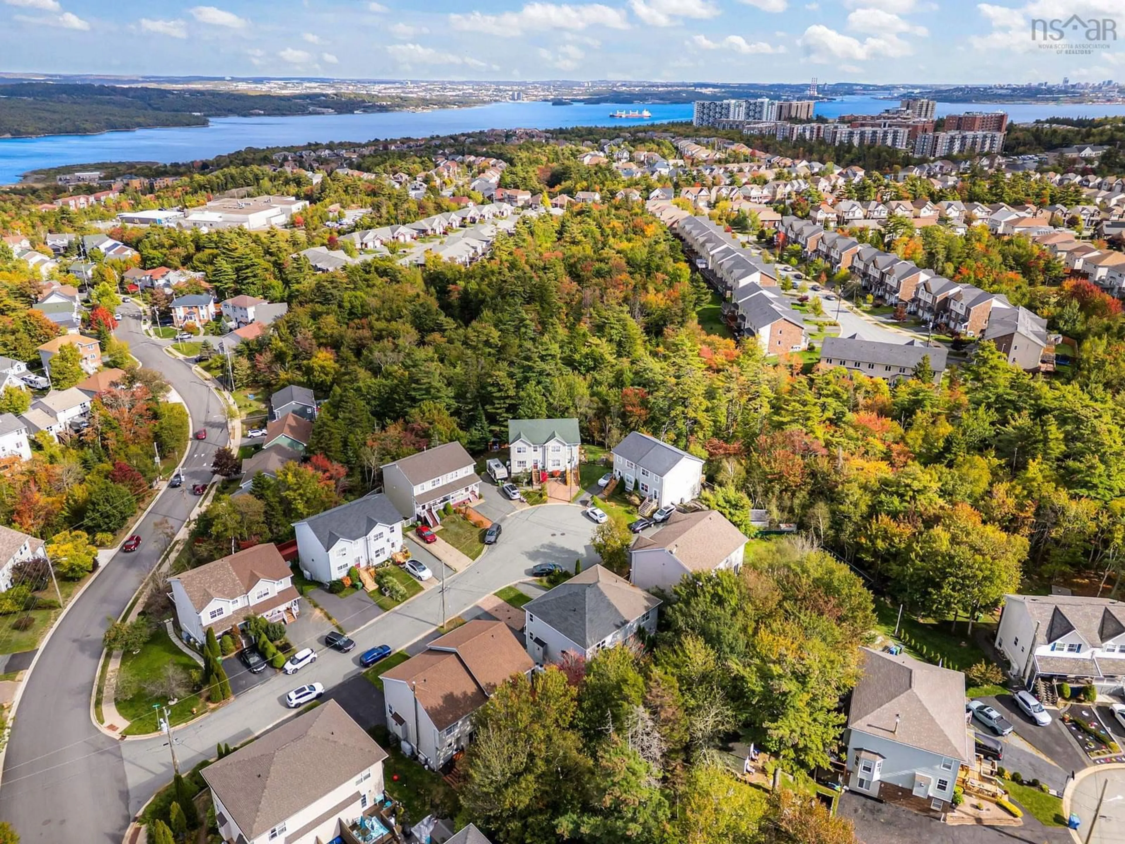 A pic from outside/outdoor area/front of a property/back of a property/a pic from drone, water/lake/river/ocean view for 15 Peverill Crt, Bedford Nova Scotia B4A 4G4
