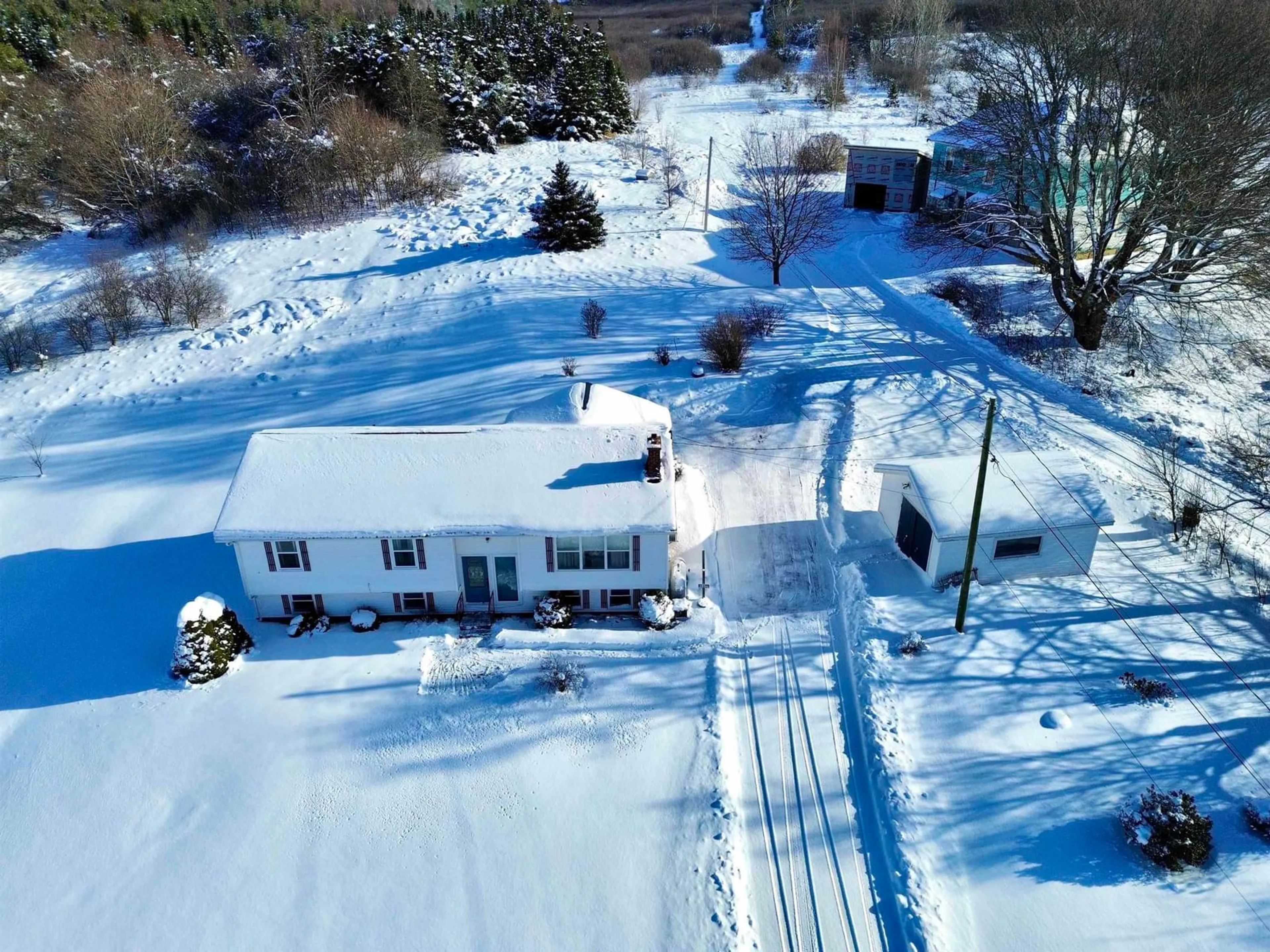A pic from outside/outdoor area/front of a property/back of a property/a pic from drone, street for 3856 302 Hwy, Nappan Nova Scotia B0L 1B0