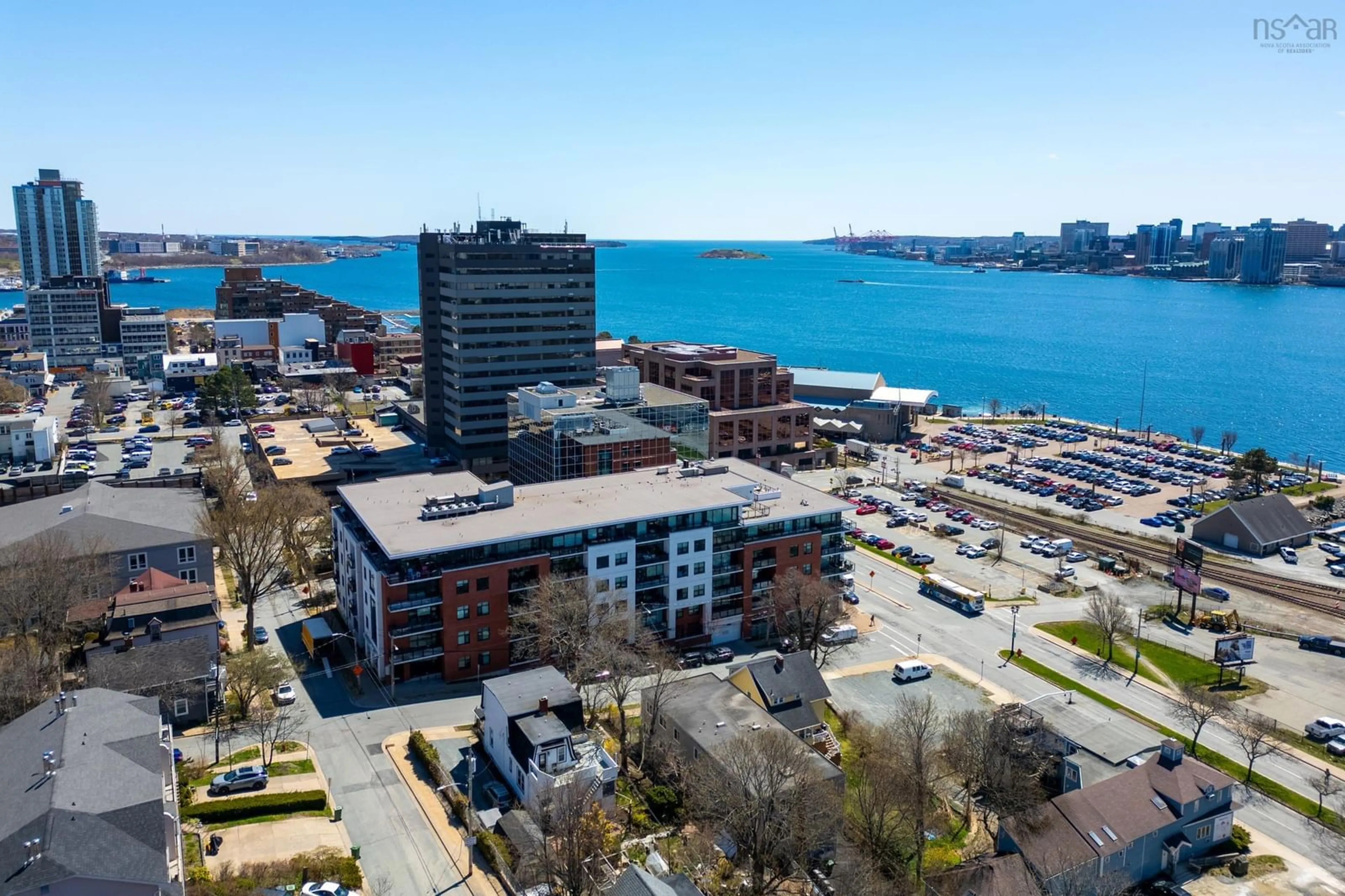 A pic from outside/outdoor area/front of a property/back of a property/a pic from drone, water/lake/river/ocean view for 25 Alderney Dr #406, Dartmouth Nova Scotia B2Y 0E4