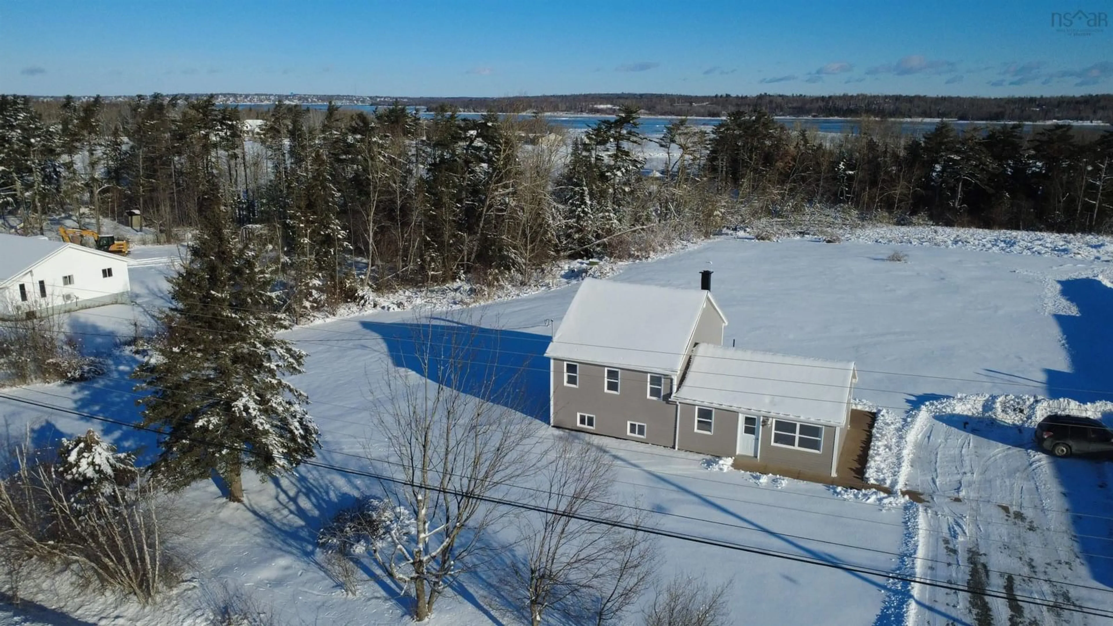 A pic from outside/outdoor area/front of a property/back of a property/a pic from drone, water/lake/river/ocean view for 1592 Granton Abercrombie Rd, Abercrombie Nova Scotia B2H 5C6