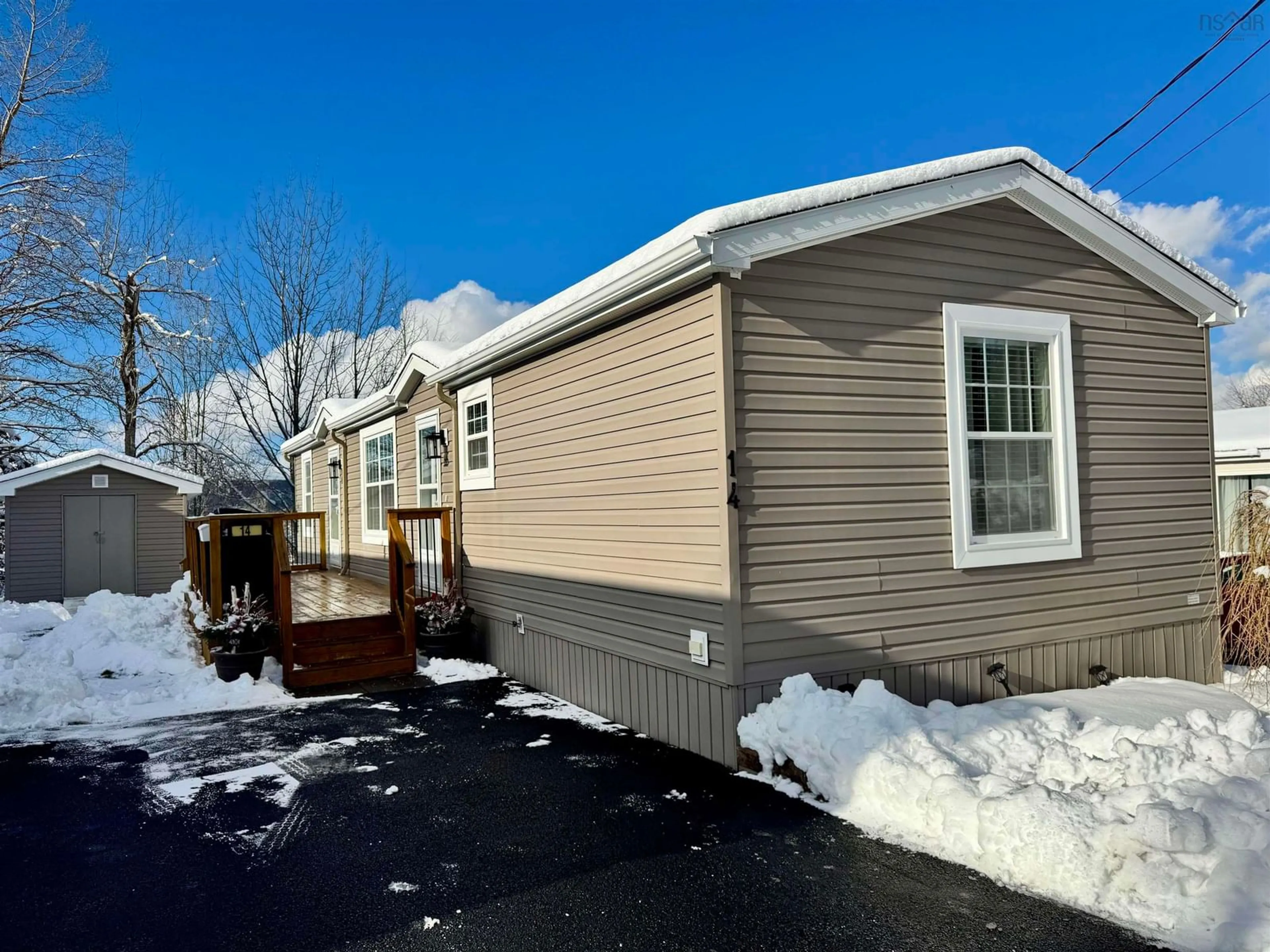 Home with vinyl exterior material, street for 14 Sharon Dr, Middle Sackville Nova Scotia B4E 1E3