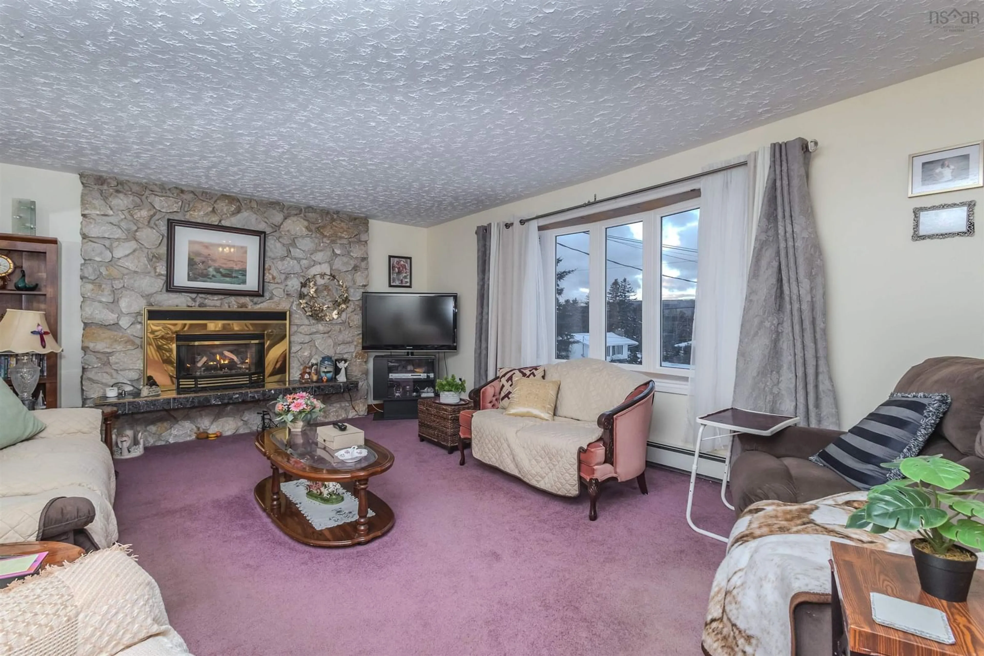 Living room with furniture, carpet floor for 7 Elder Vista Dr, Howie Centre Nova Scotia B1L 1C4