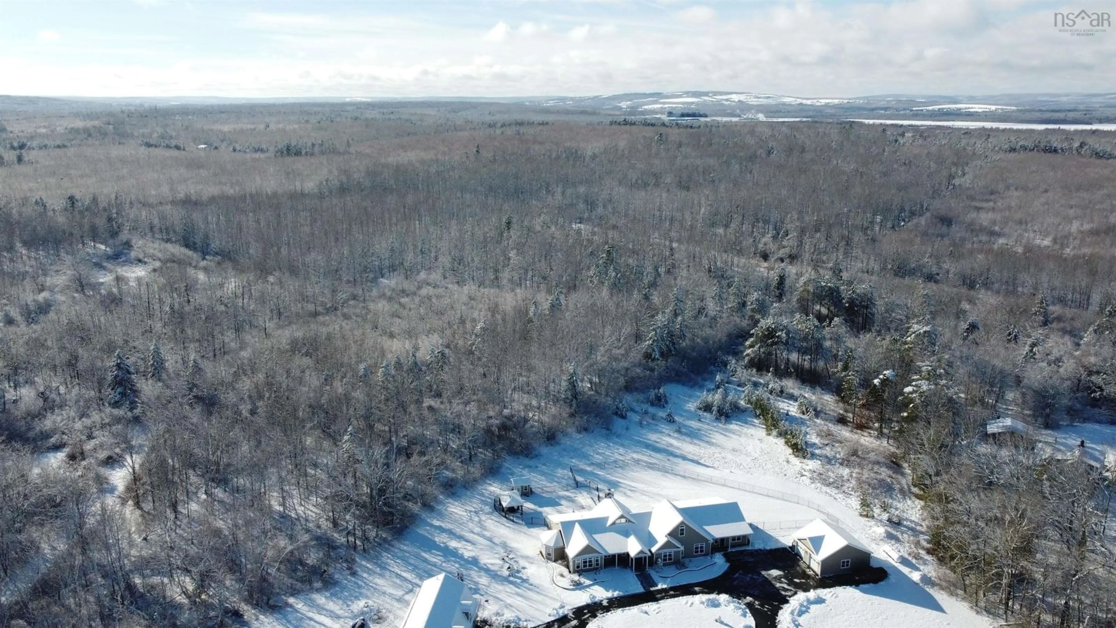 A pic from outside/outdoor area/front of a property/back of a property/a pic from drone, forest/trees view for 1911 Granton Abercrombie Rd, Abercrombie Nova Scotia B2H 5C6