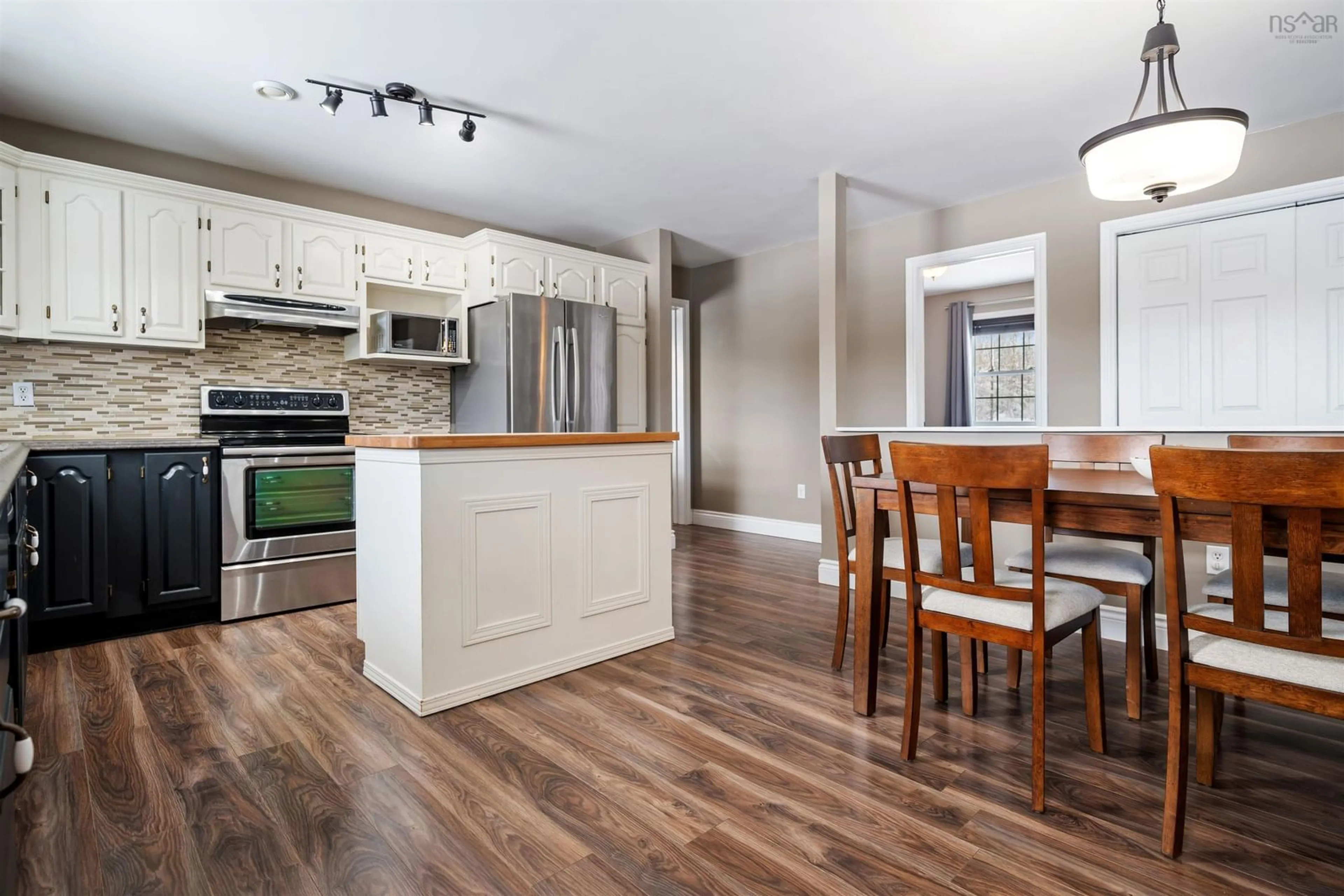 Open concept kitchen, wood/laminate floor for 28 Holmes Lane, Union Centre Nova Scotia B0K 2A0