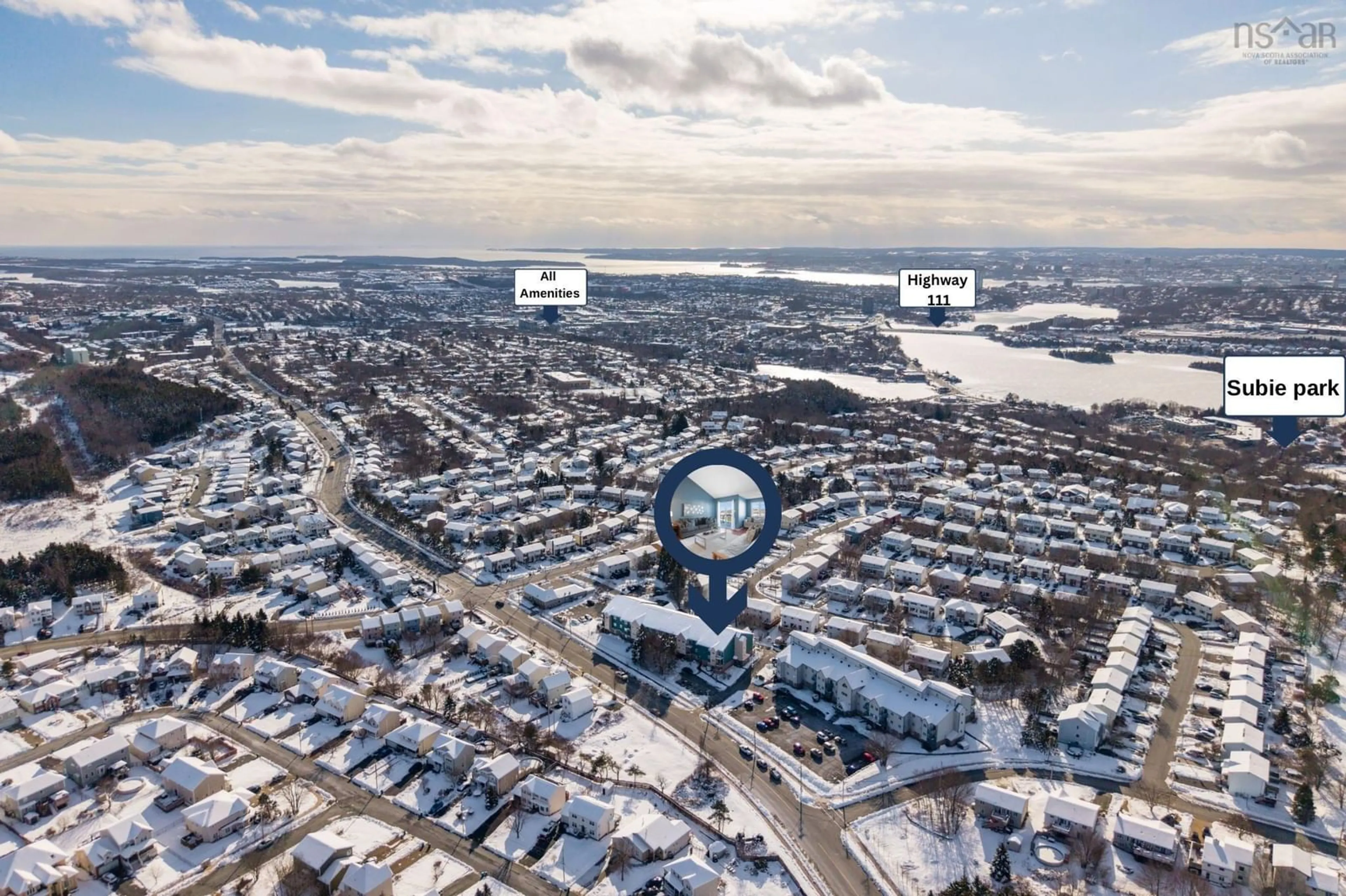 A pic from outside/outdoor area/front of a property/back of a property/a pic from drone, water/lake/river/ocean view for 1 Lombardy Lane #312, Dartmouth Nova Scotia B2X 3E4