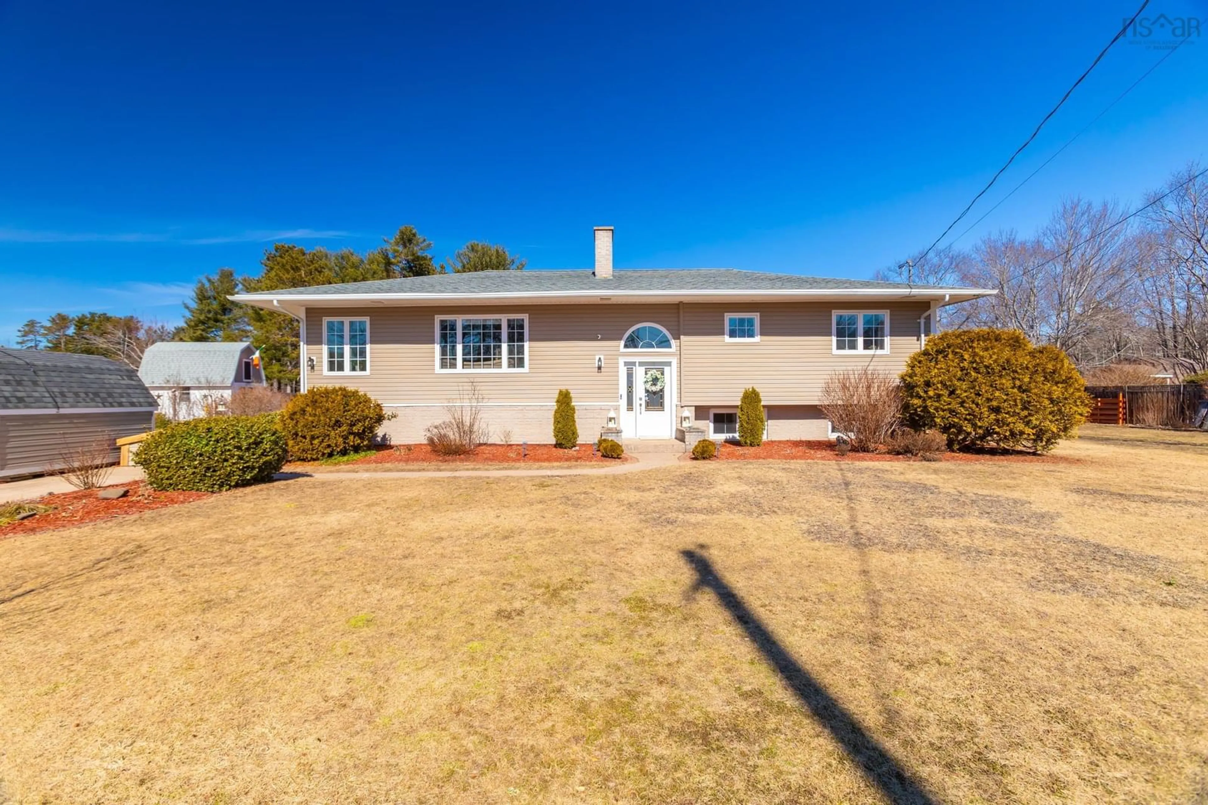 Home with vinyl exterior material, street for 98 Poplar Dr, Meadowvale Nova Scotia B0P 1R0