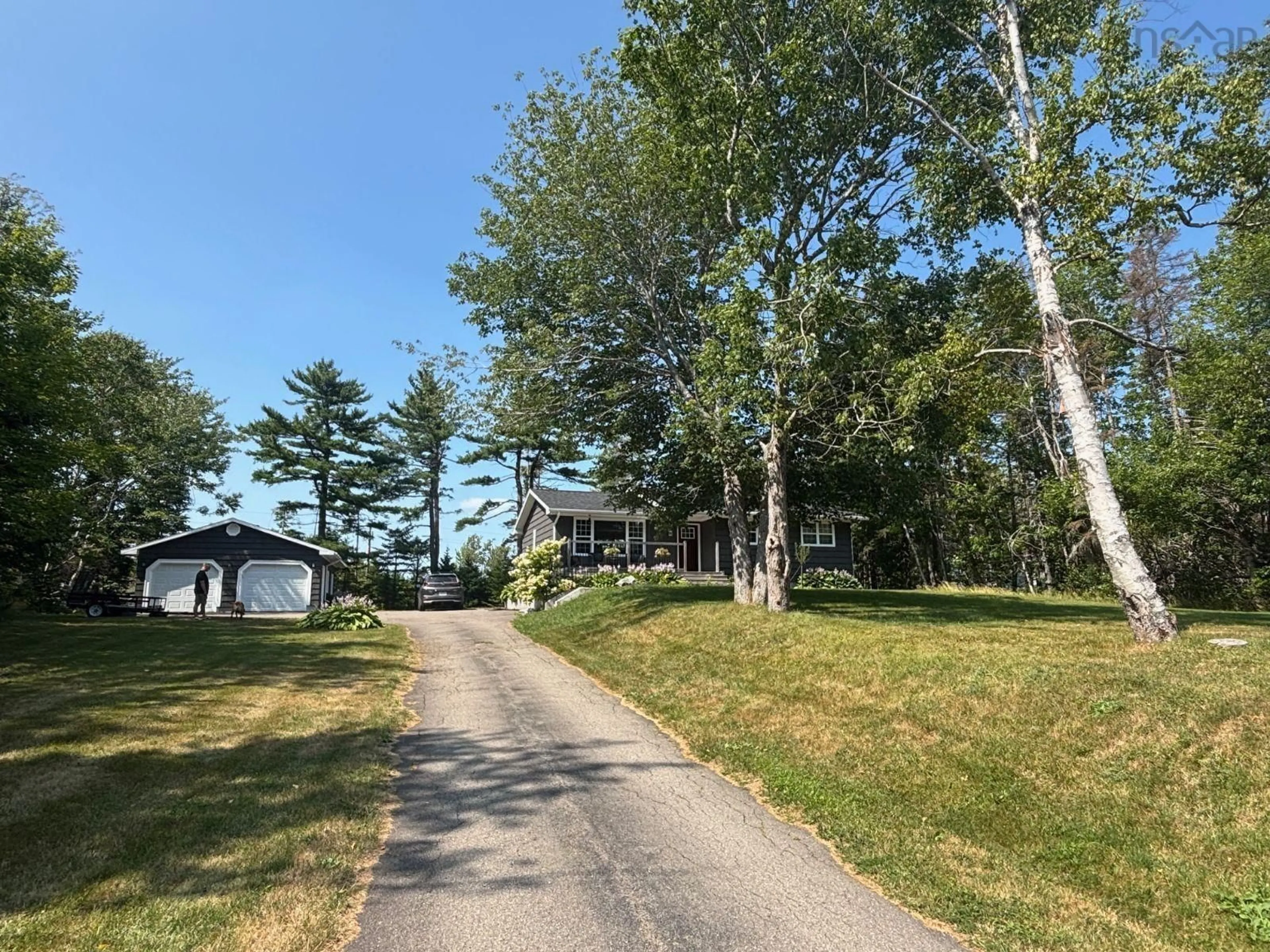 A pic from outside/outdoor area/front of a property/back of a property/a pic from drone, street for 7304 Hornes Rd, Albert Bridge Nova Scotia B1K 3B7