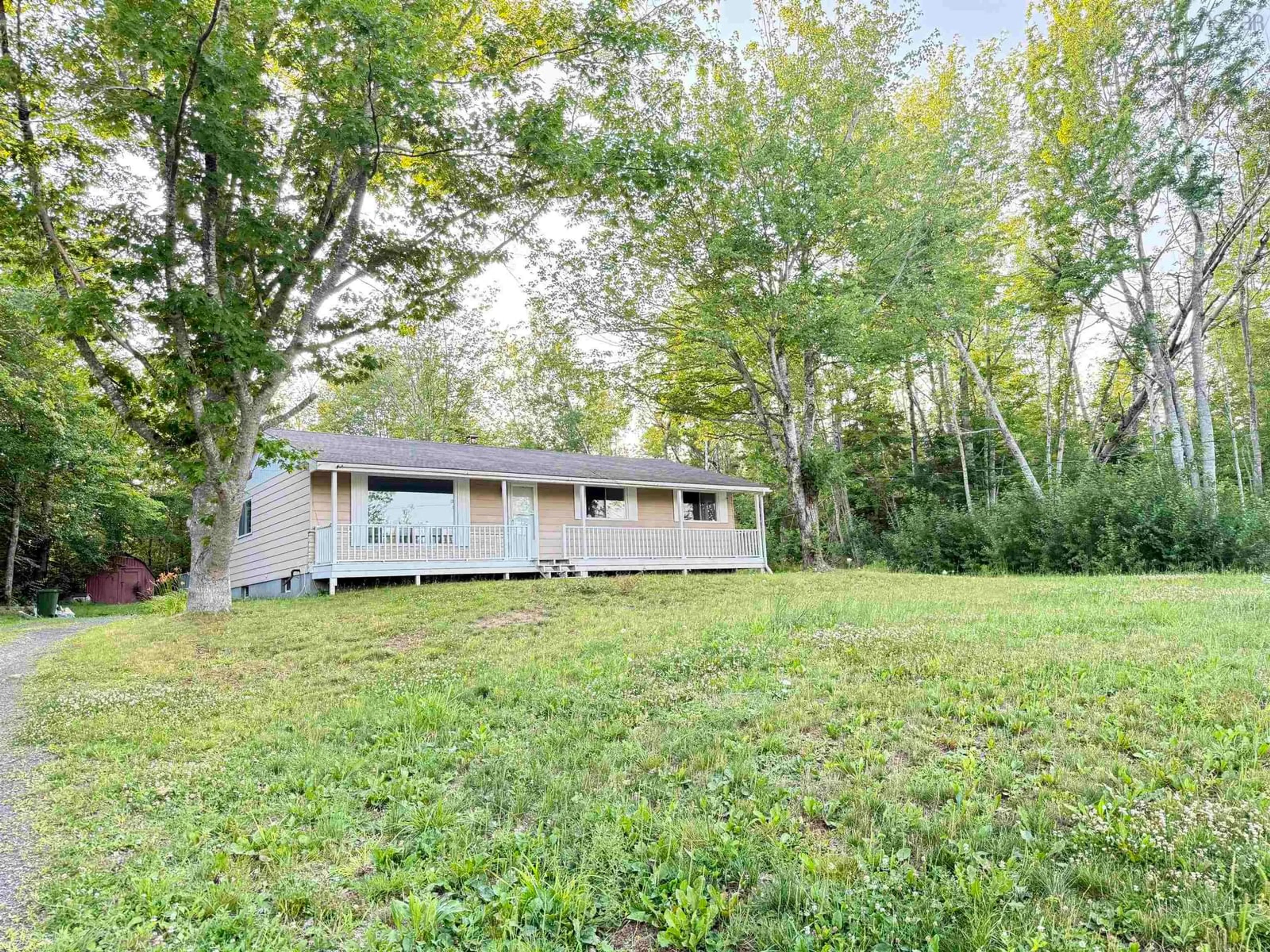 A pic from outside/outdoor area/front of a property/back of a property/a pic from drone, forest/trees view for 1005 Alma Road, Sylvester Nova Scotia B0K 1A0