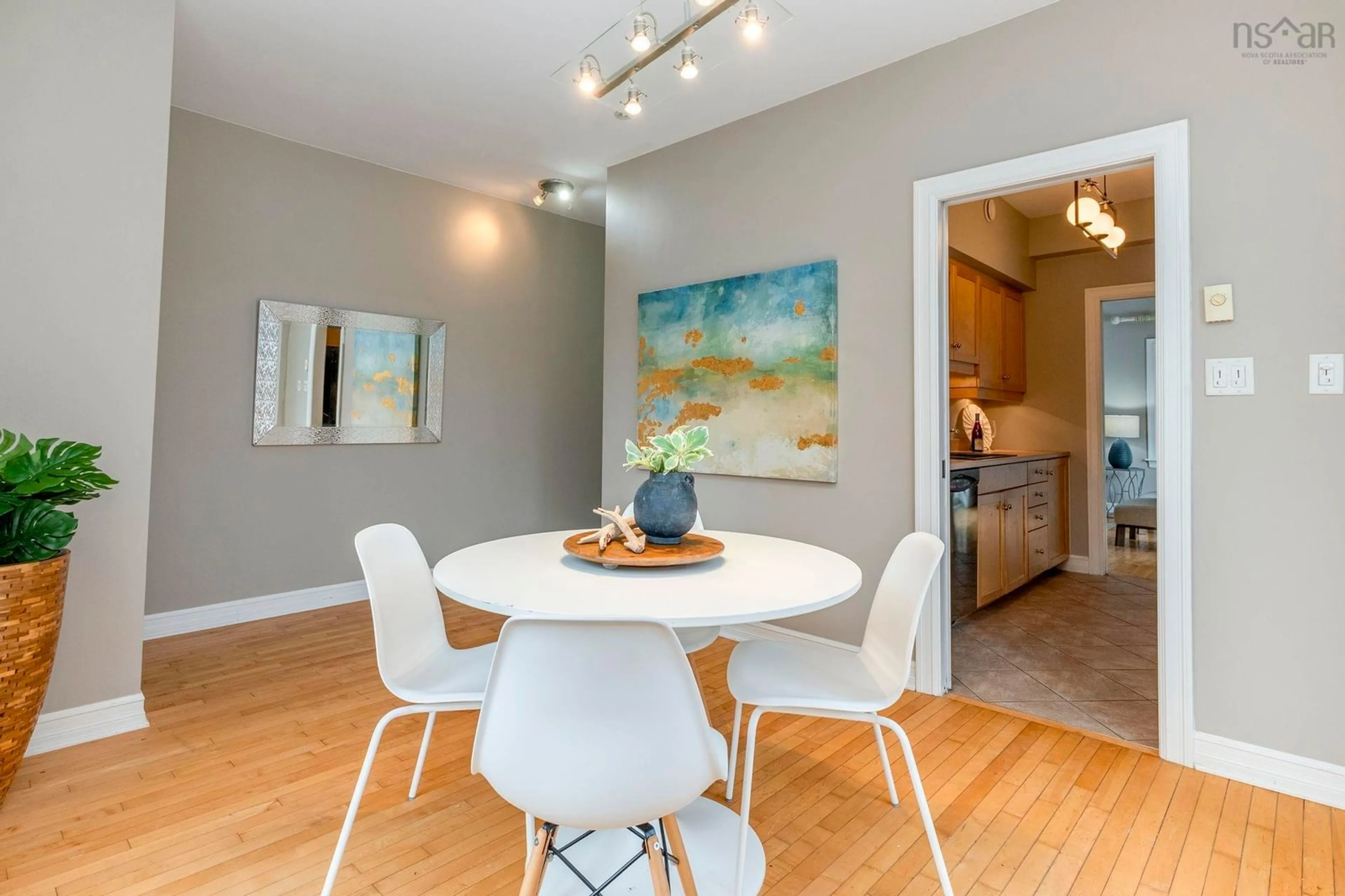 Dining room, wood/laminate floor for 5411 Saunders Lane, Halifax Nova Scotia B3K 6S5