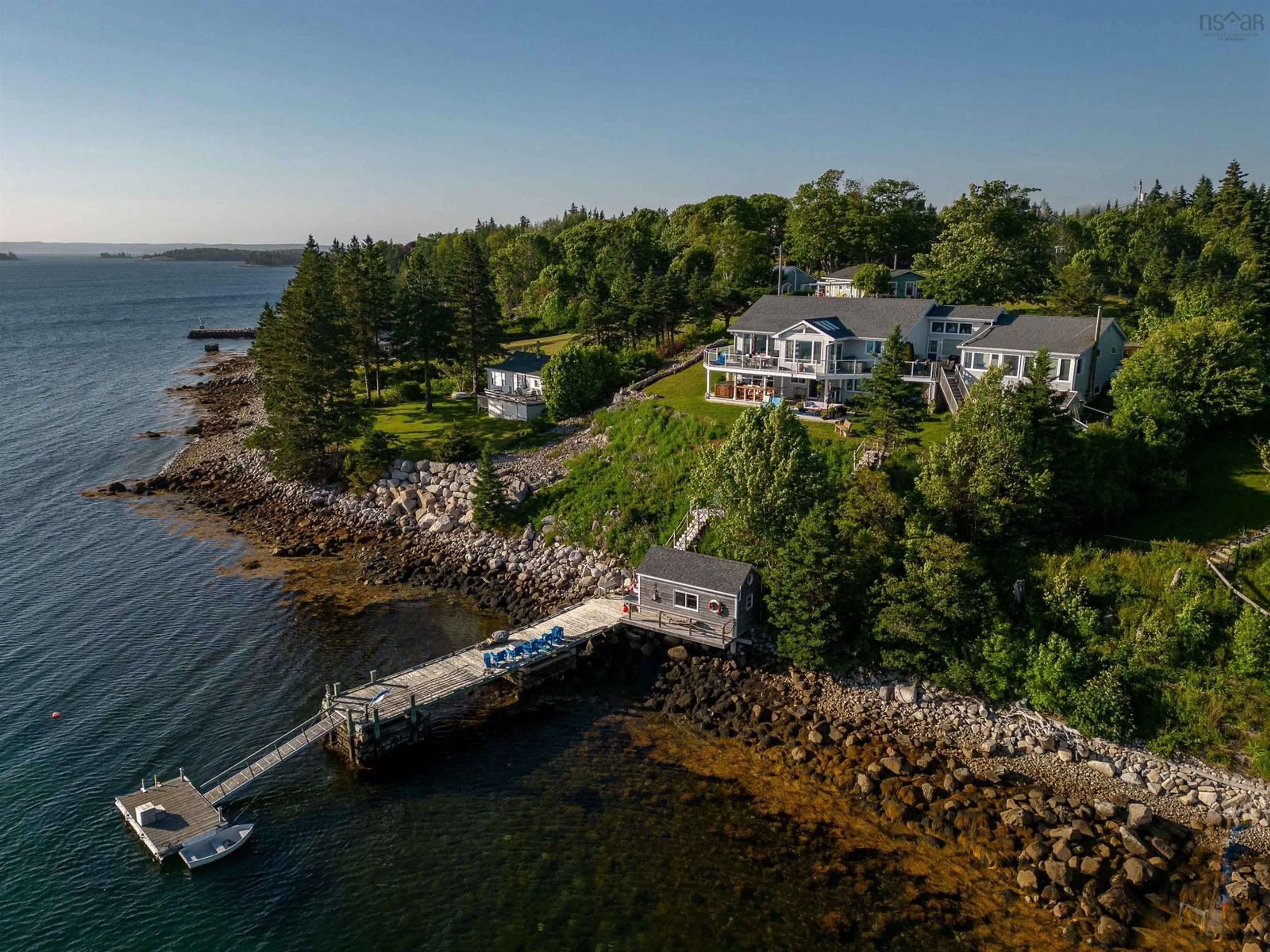 A pic from outside/outdoor area/front of a property/back of a property/a pic from drone, water/lake/river/ocean view for 54 Bayview Dr, Hackett's Cove Nova Scotia B3Z 3J9
