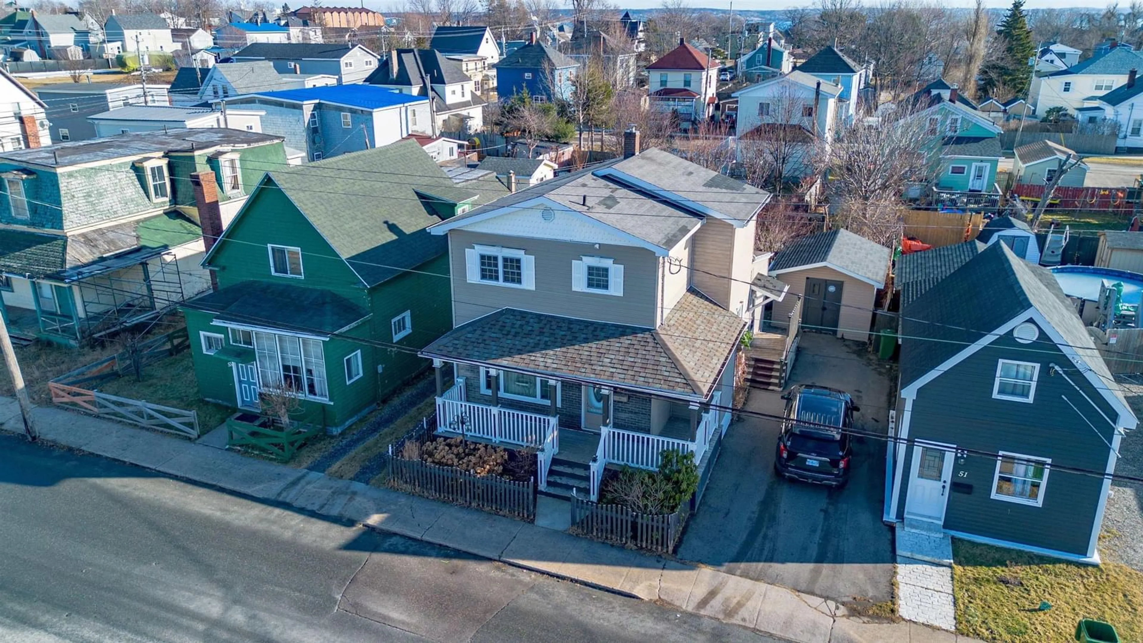 A pic from outside/outdoor area/front of a property/back of a property/a pic from drone, street for 53 Stanley St, North Sydney Nova Scotia B2A 1T8