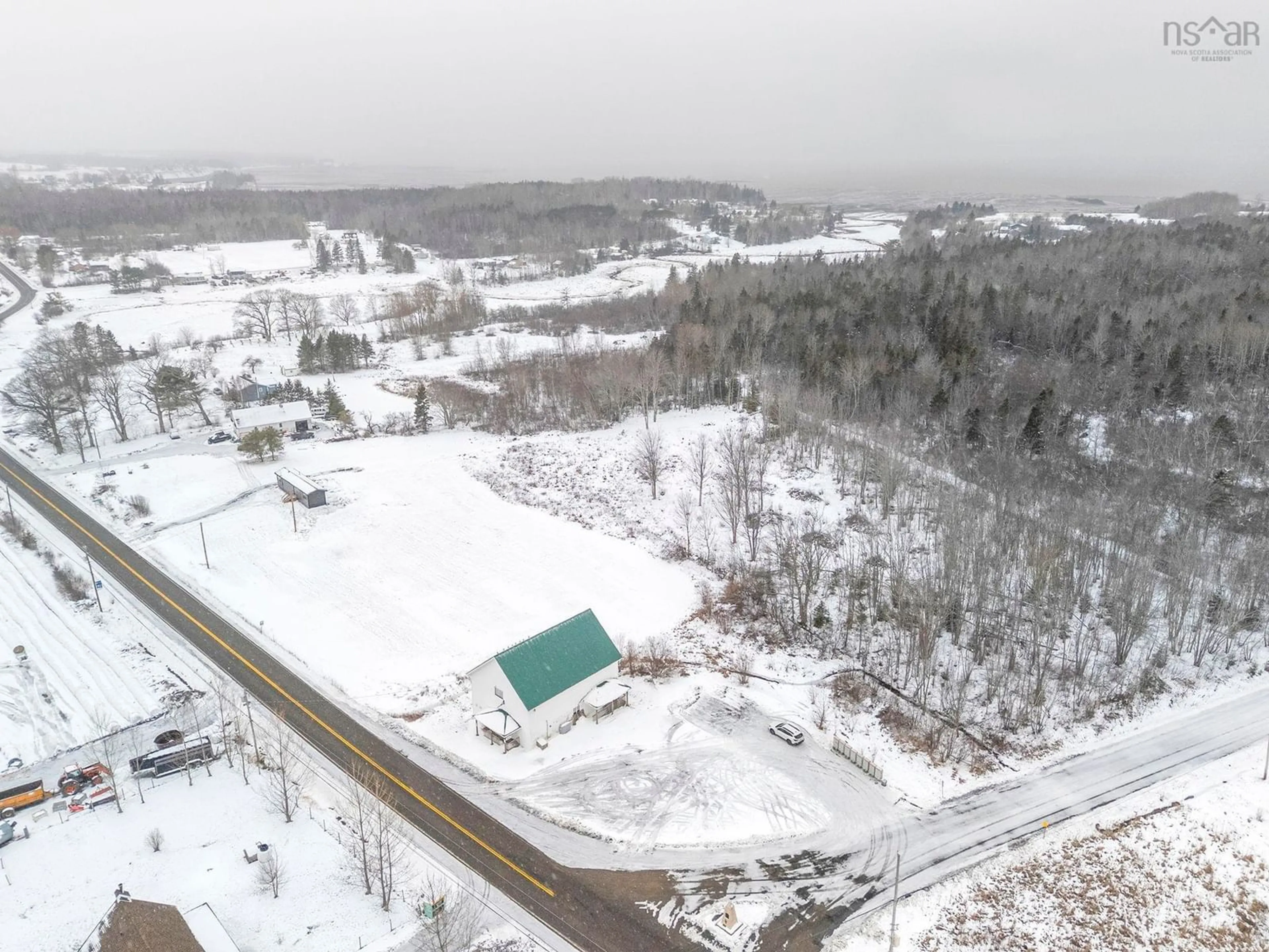 A pic from outside/outdoor area/front of a property/back of a property/a pic from drone, building for 6919 Highway 215, Bramber Nova Scotia B0N 2R0