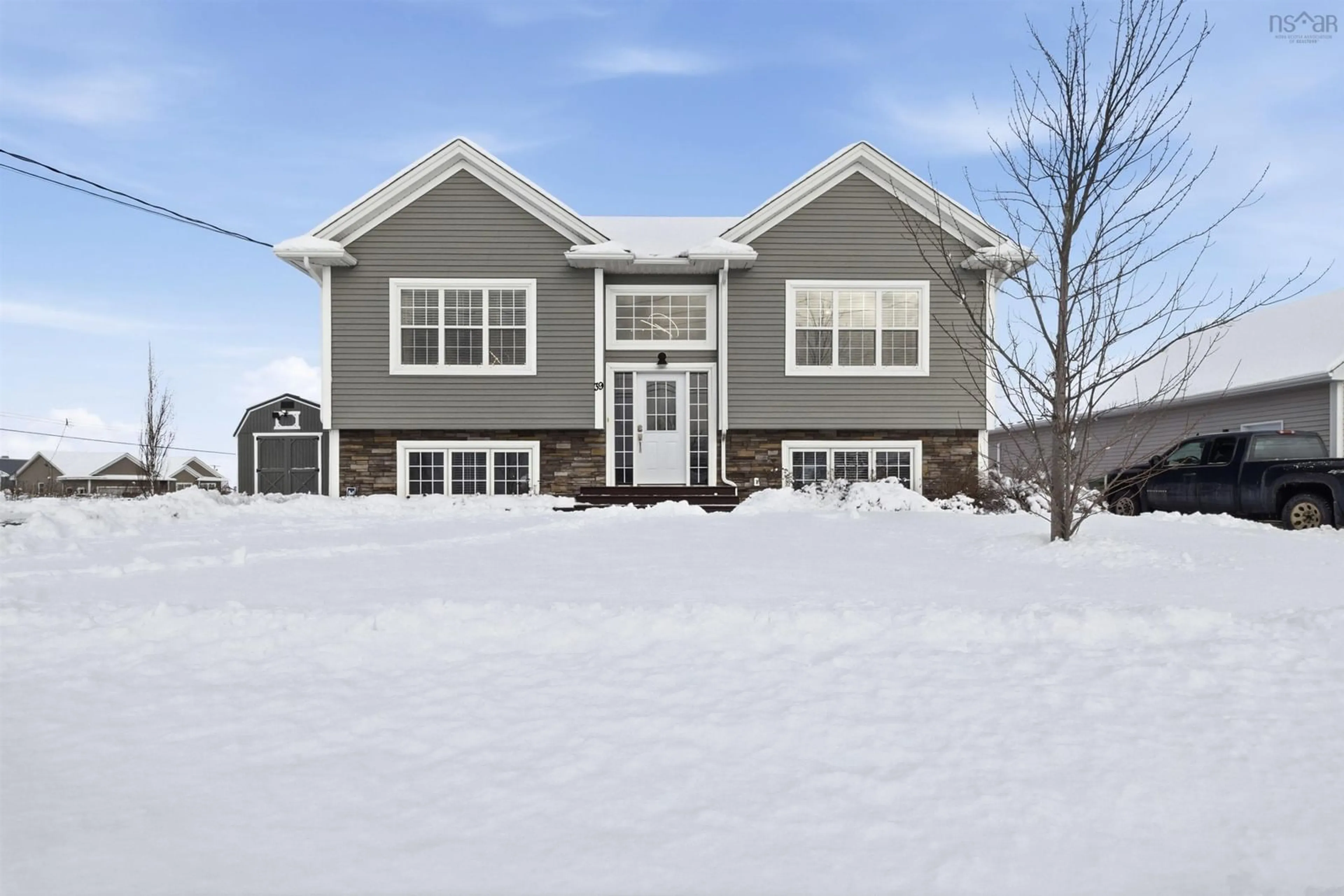 Home with vinyl exterior material, street for 39 Ridge Ave, Stewiacke Nova Scotia B0N 2J0