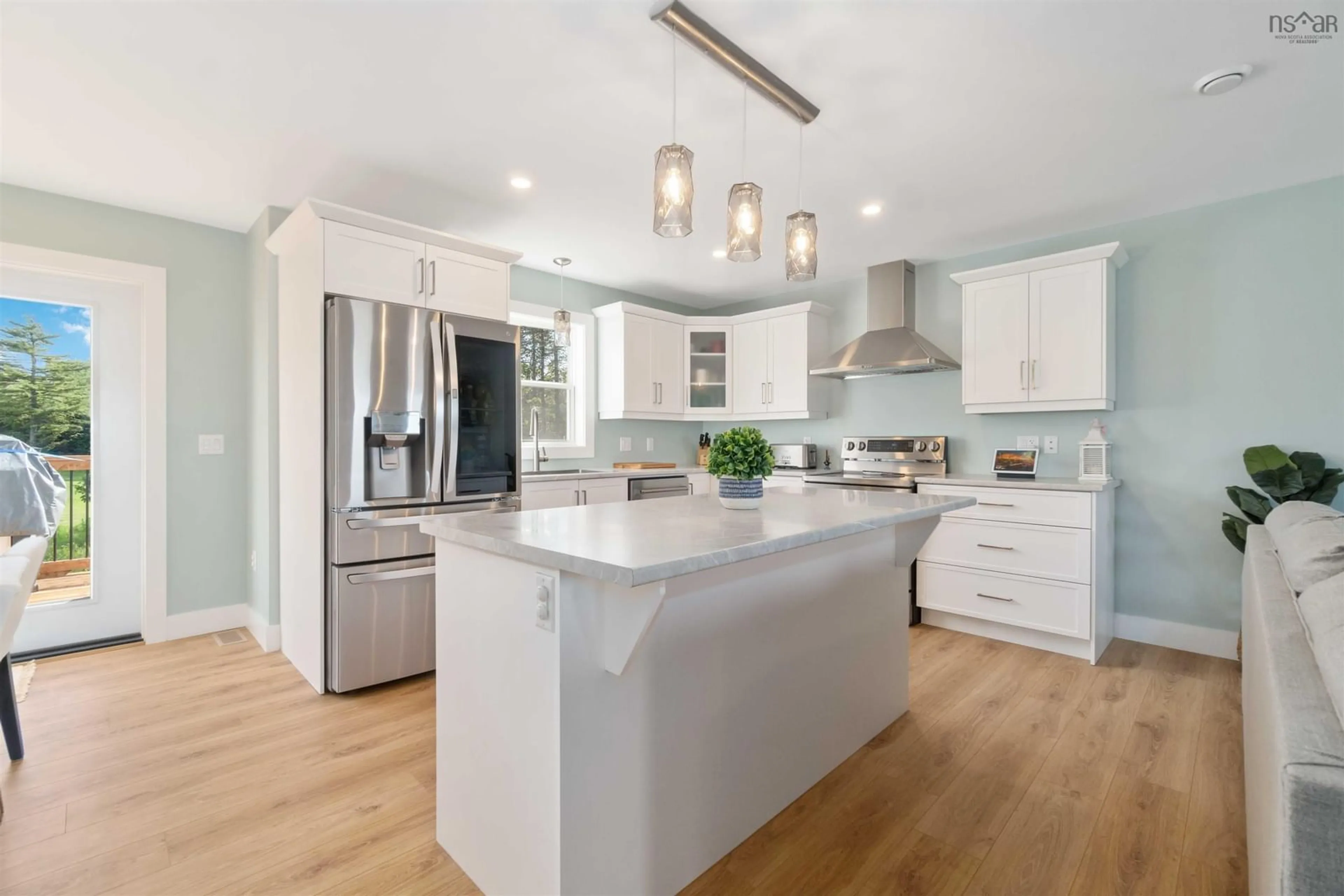 Open concept kitchen, wood/laminate floor for 42 Marigold Dr, Middle Sackville Nova Scotia B4E 0S8