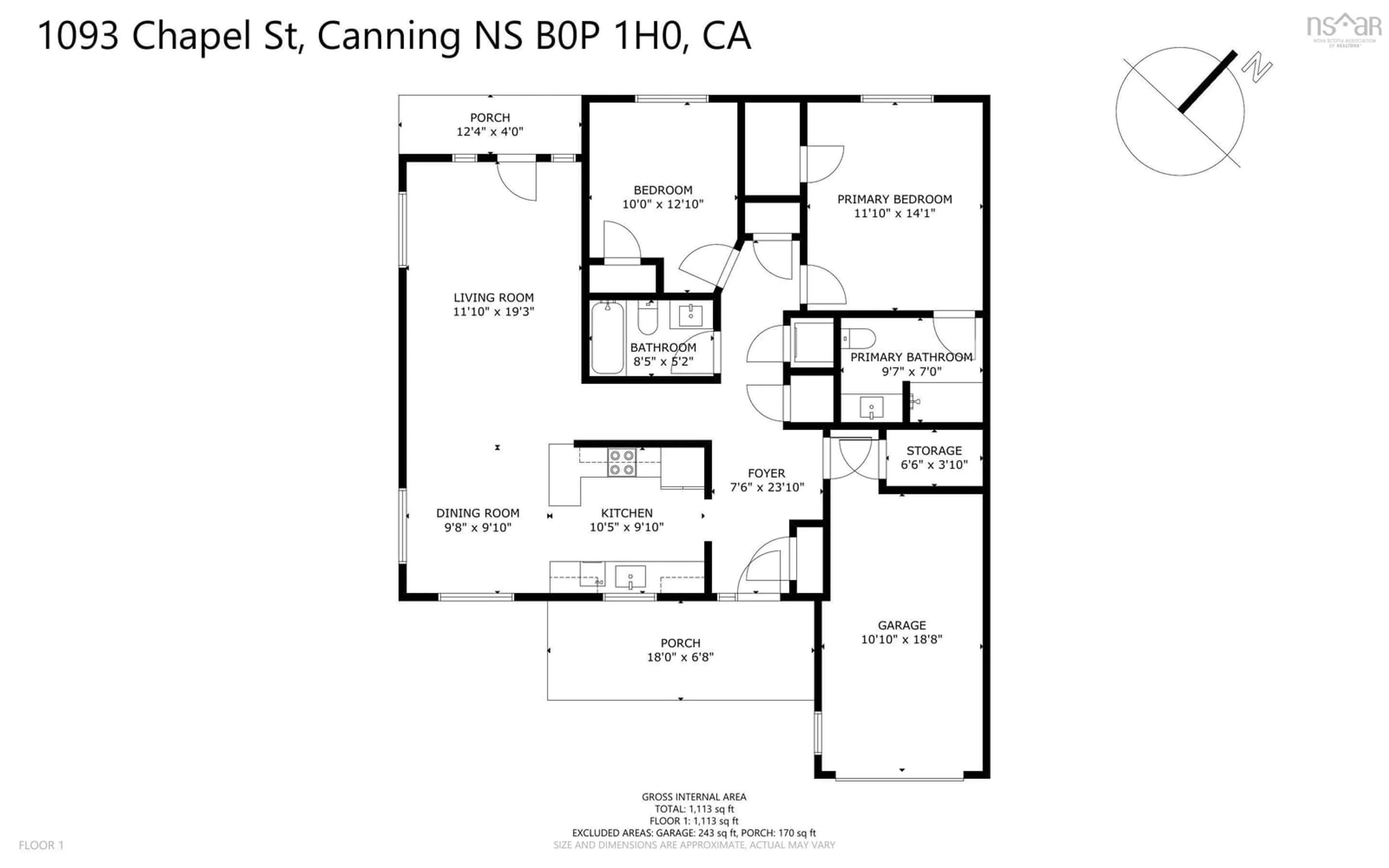 Floor plan for 1093 Chapel St, Canning Nova Scotia B0P 1H0