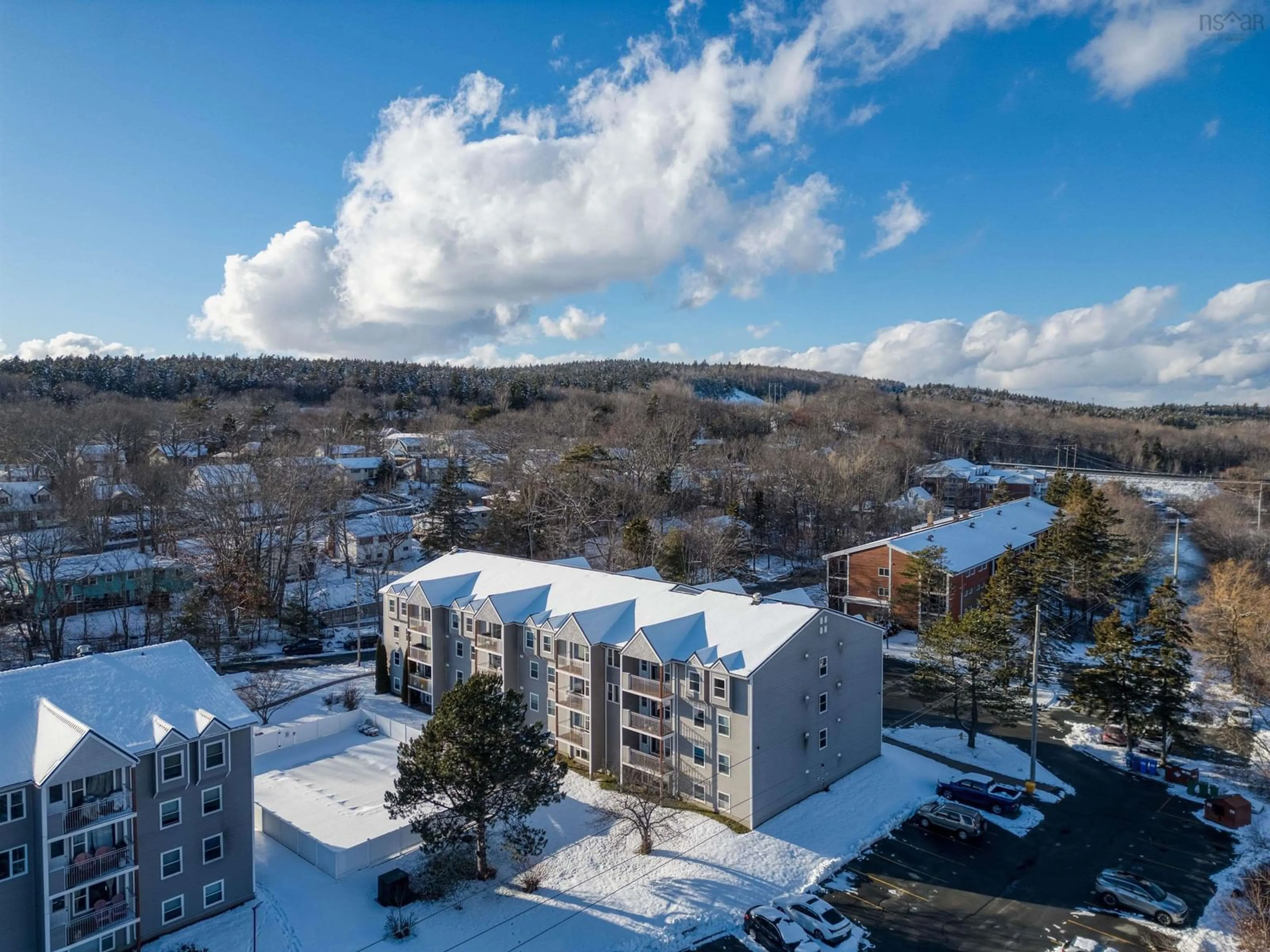A pic from outside/outdoor area/front of a property/back of a property/a pic from drone, city buildings view from balcony for 51 River Lane #106, Bedford Nova Scotia B4A 3Y8