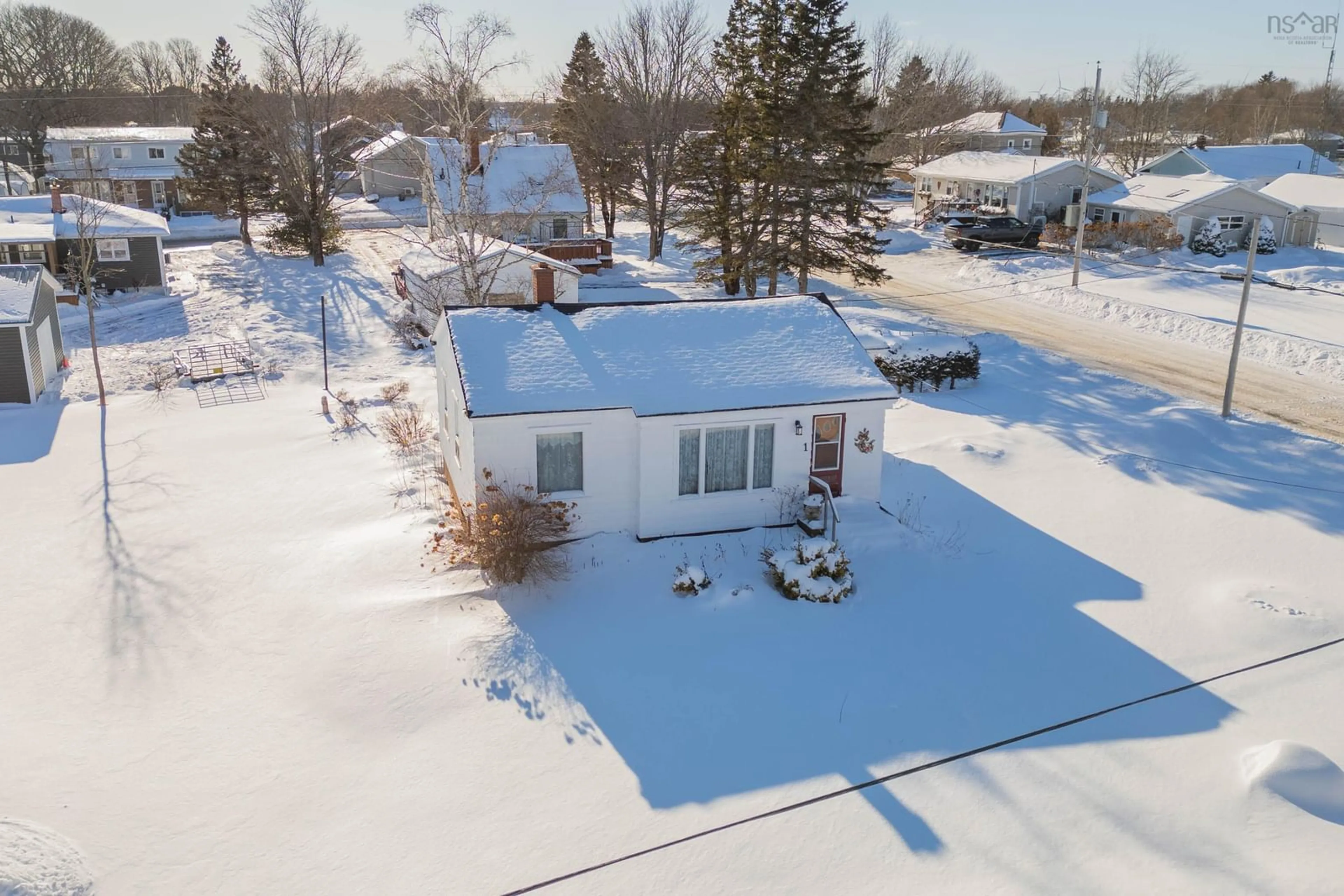 A pic from outside/outdoor area/front of a property/back of a property/a pic from drone, street for 1 Boylston Ave, Amherst Nova Scotia B4W 3W7