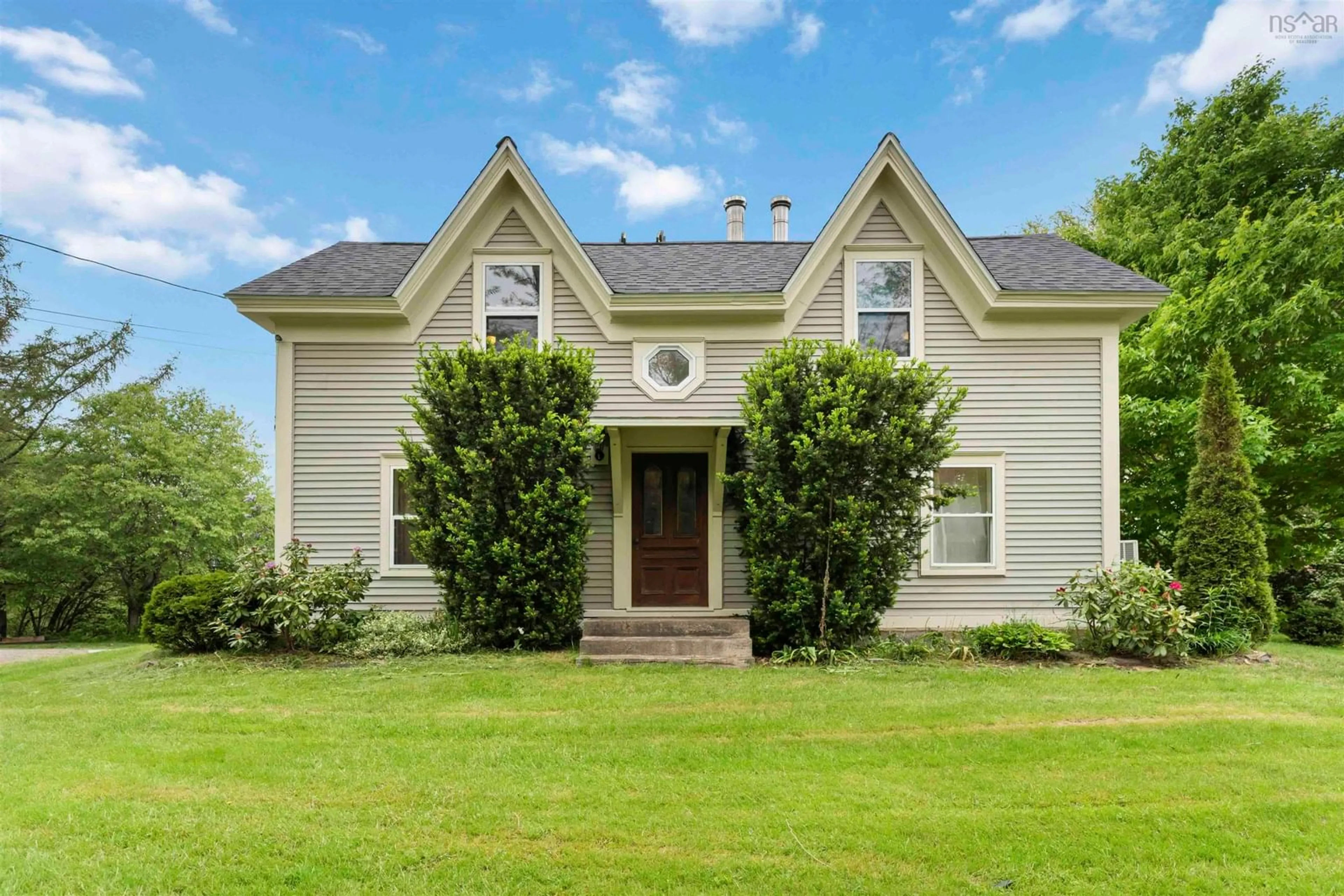 Home with vinyl exterior material, street for 2203 Highway 1, Auburn Nova Scotia B0P 1C0